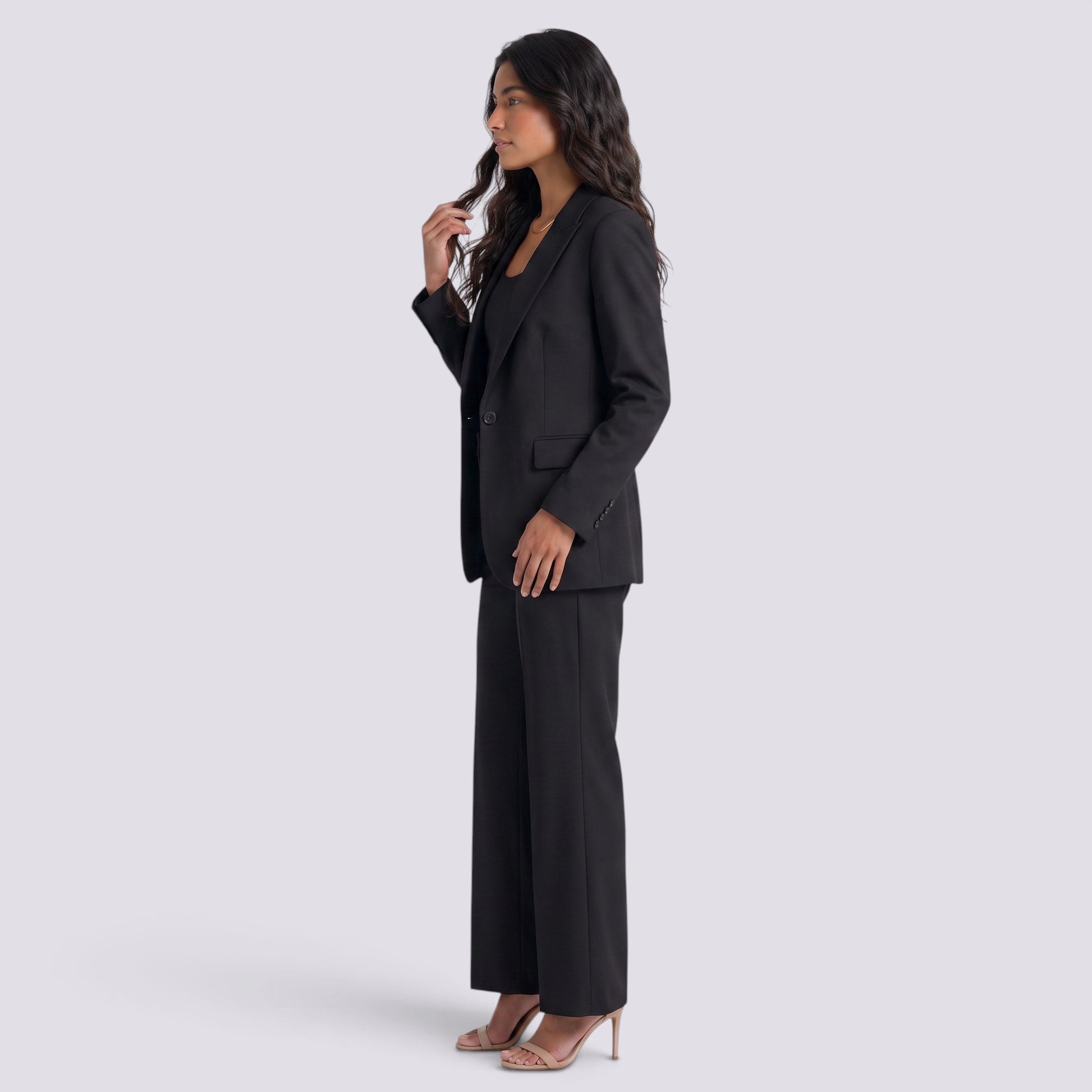 Blazer Mujer Entallado Costuras Decorativas