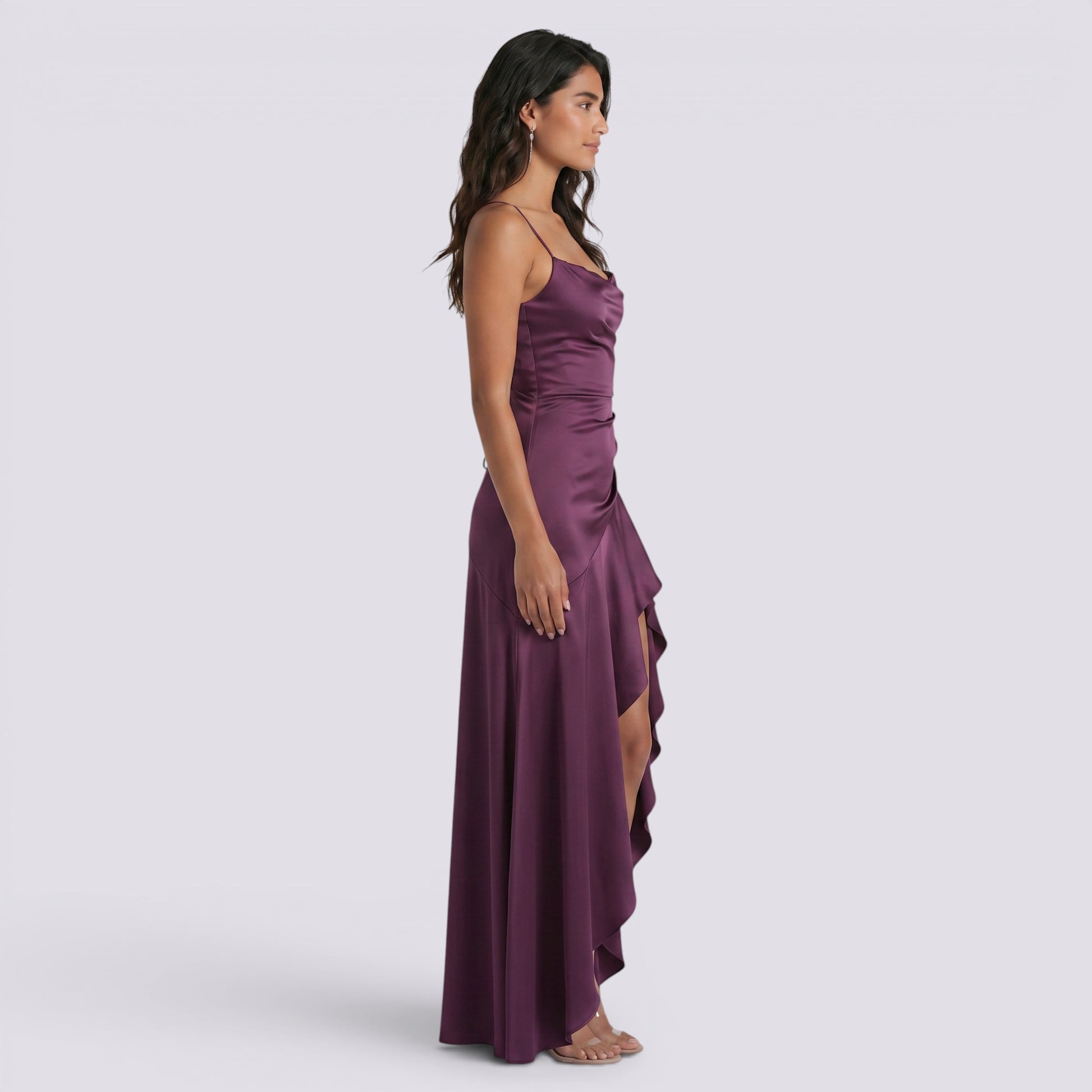 Vestido Largo Fiesta Mujer Satinado Descubierta