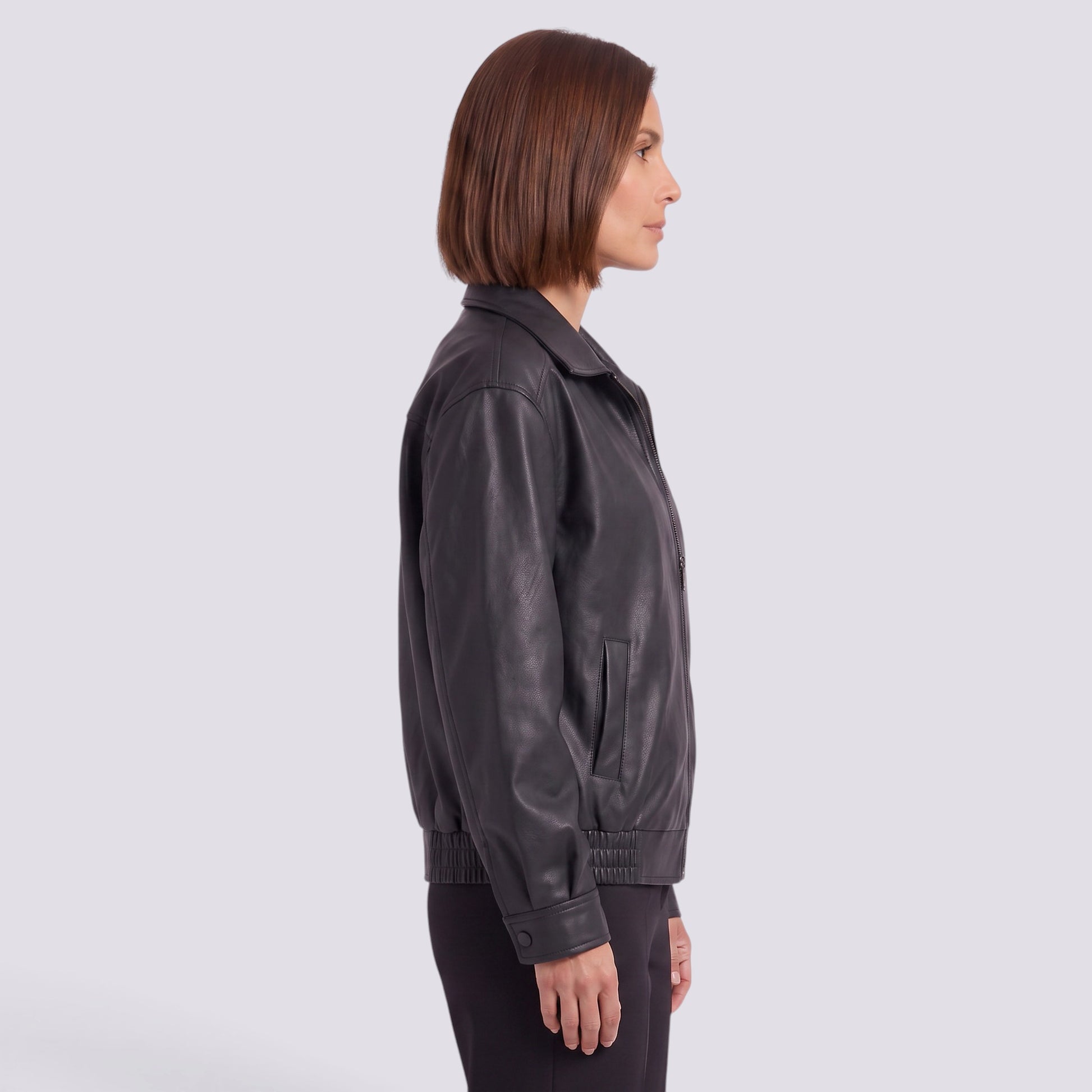 Chaqueta Mujer Motera Oversize con Cinturón Solapa