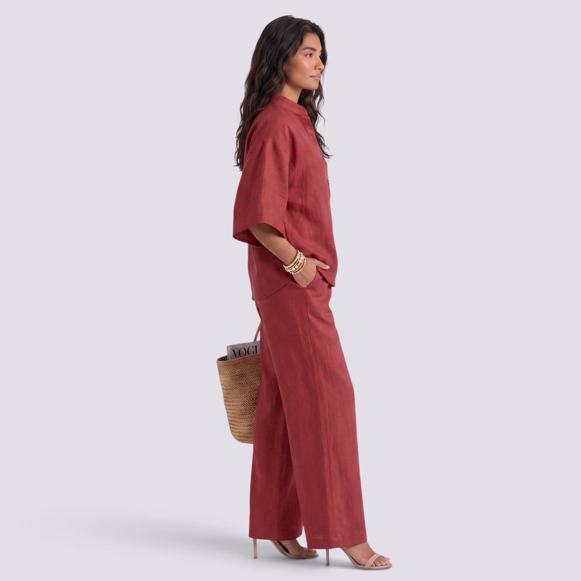 Conjunto Mujer Top y Pantalón Recto