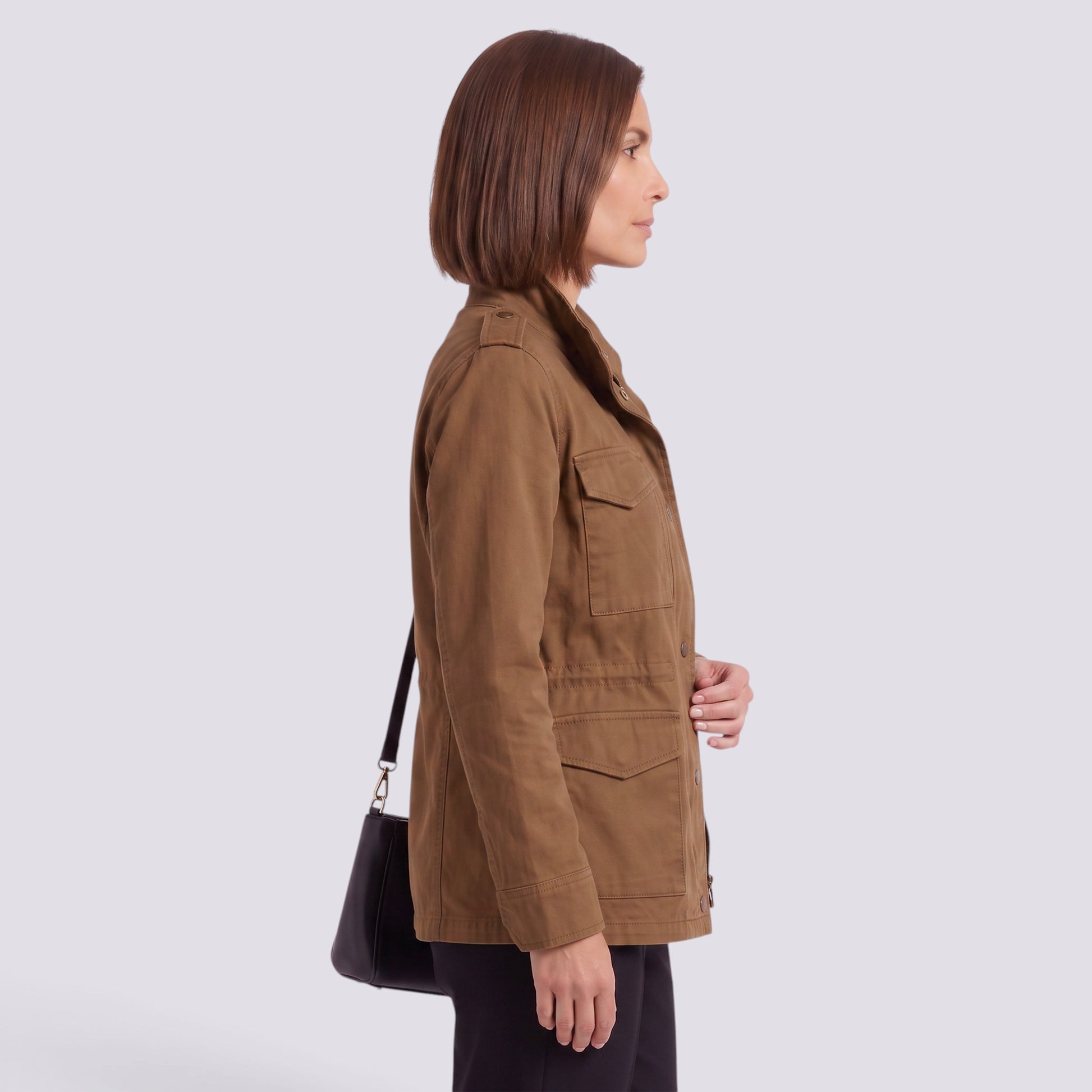 Chaqueta Mujer Holgada con Cremallera Solapa