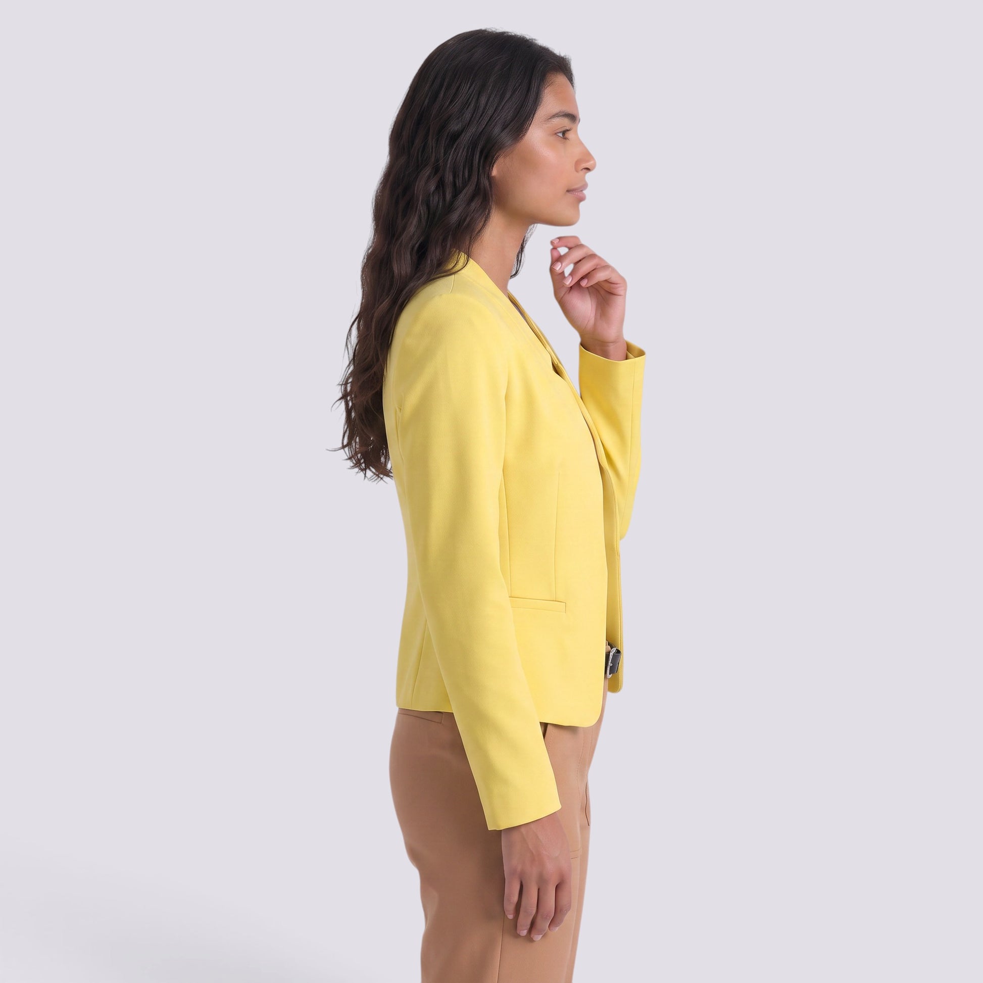 Blazer Mujer Entallado Cuello Mao