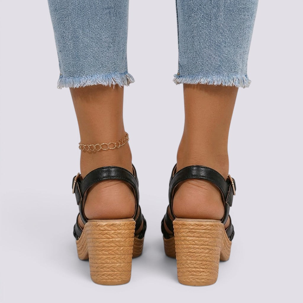Sandalias de Tacón Mujer Plataforma Plataforma Ancho