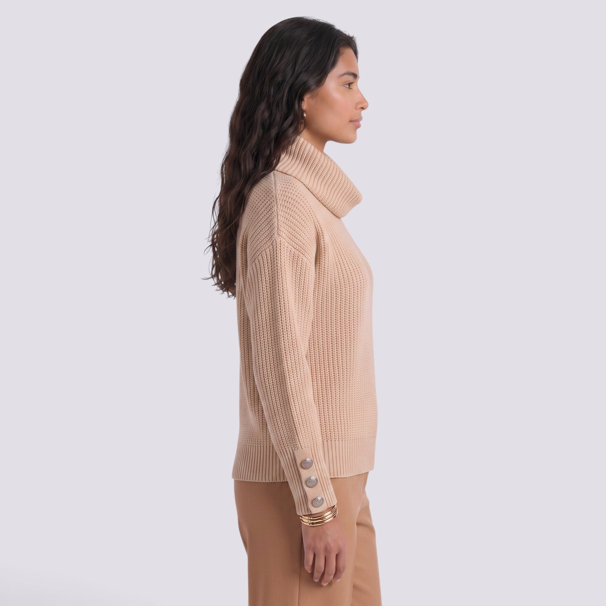 Jersey Mujer Cuello Solapa Manga Farol