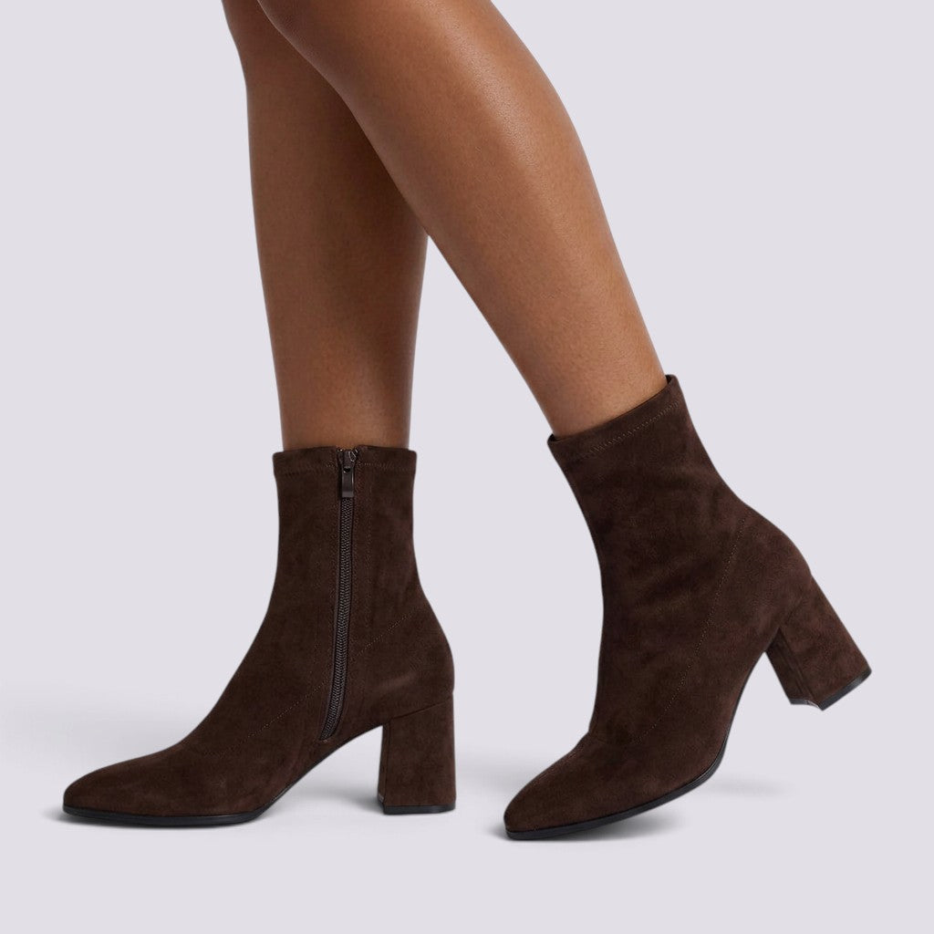 Botines Mujer Tacón Alto Forro Cálido