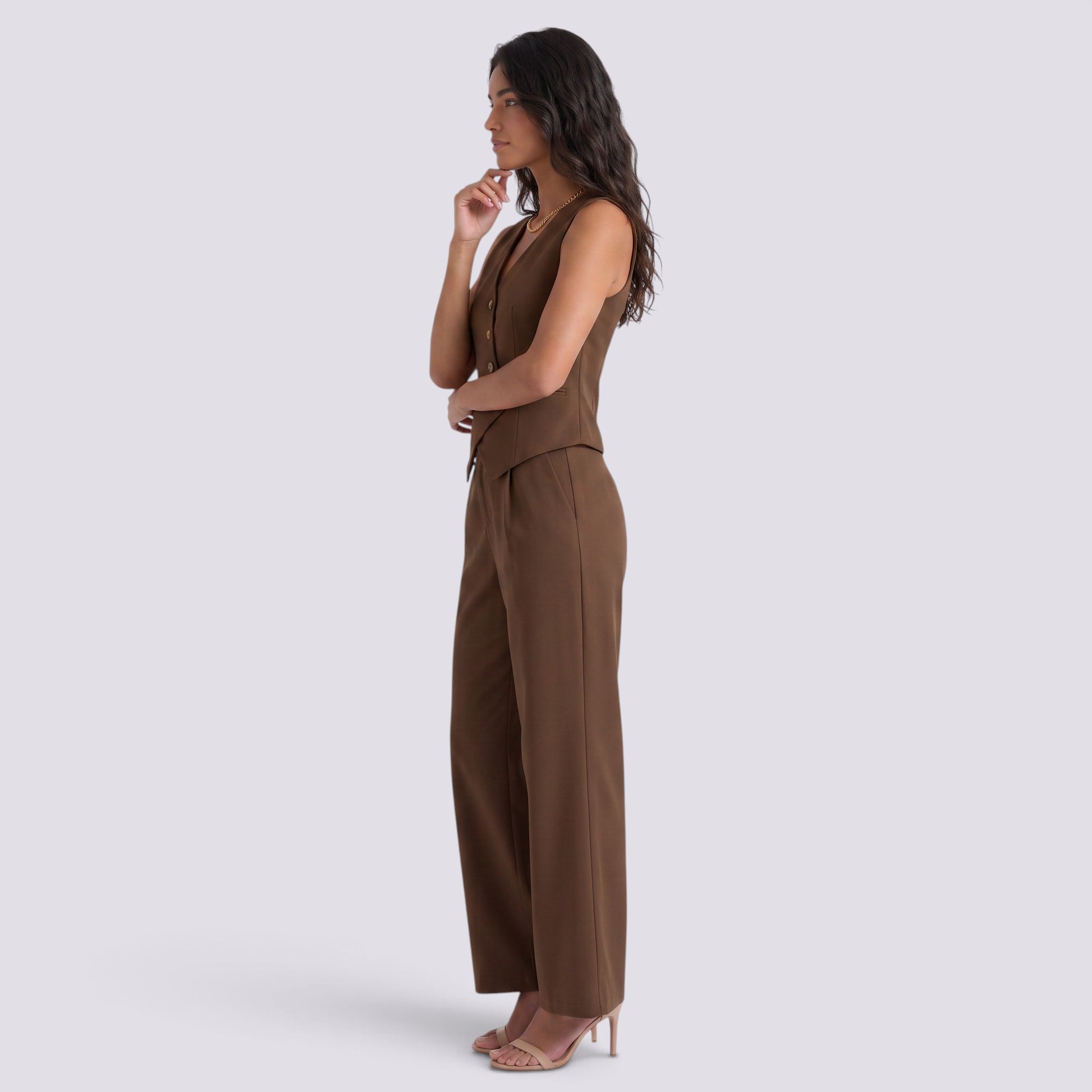 Conjunto Chaleco Pantalón Mujer Recto