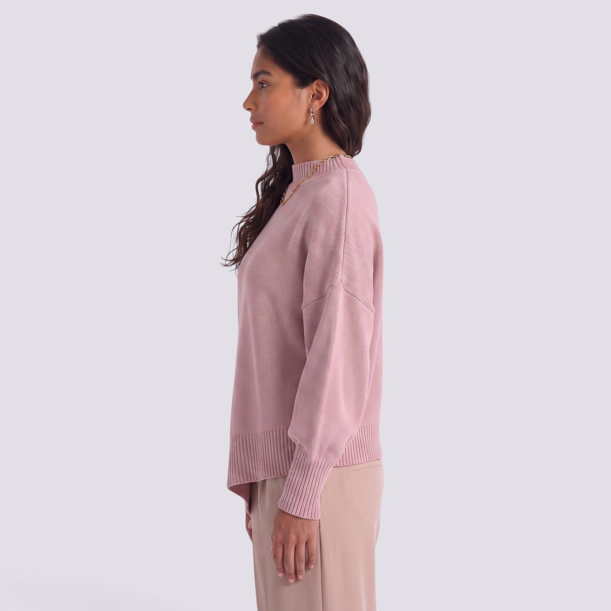 Jersey Mujer de Punto Grueso Cuello Redondo