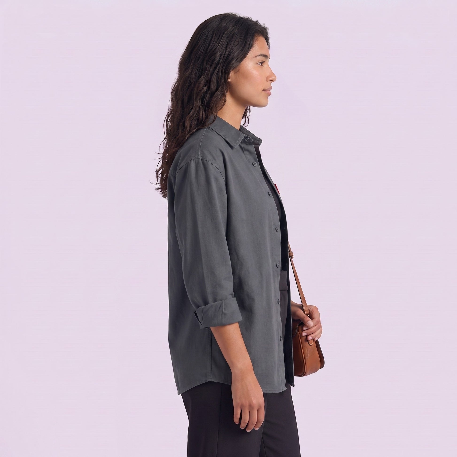 Camisa Mujer Oversize Algodón Manga Larga