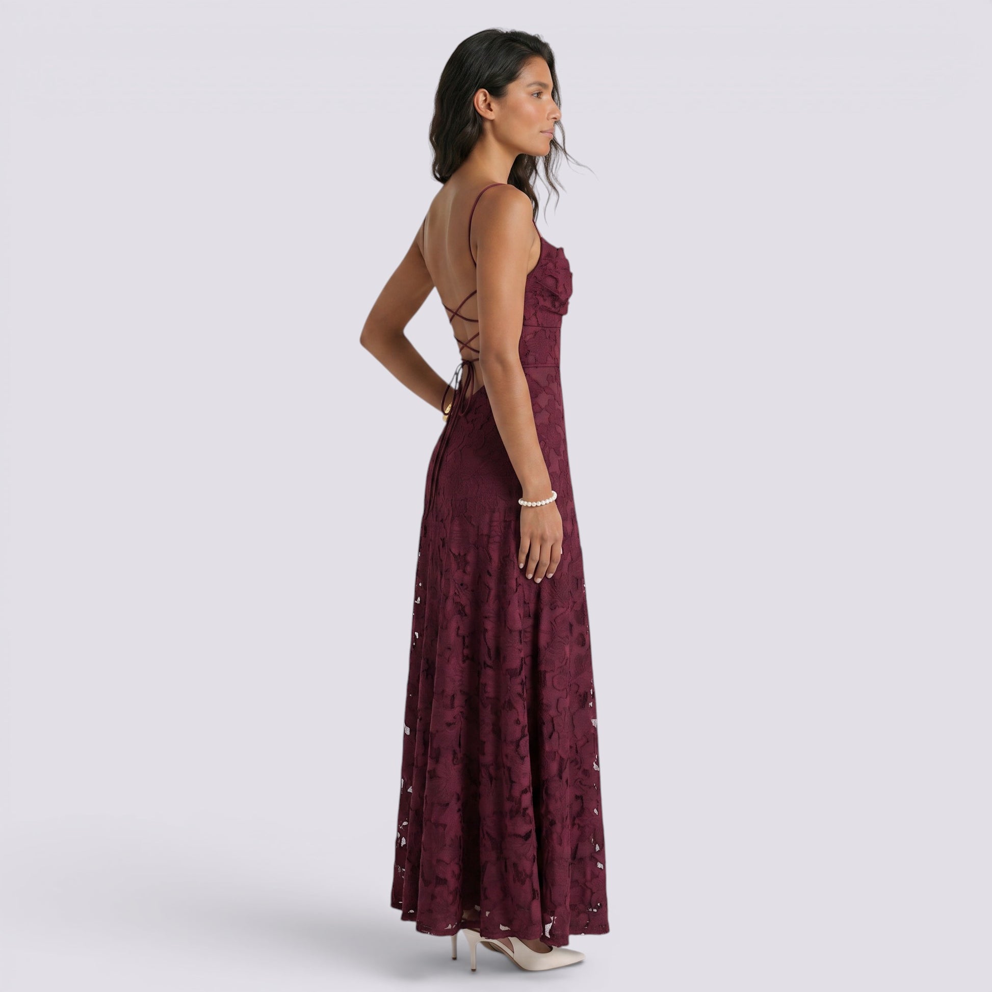 Vestido Largo Mujer Invitada Espalda Descubierta