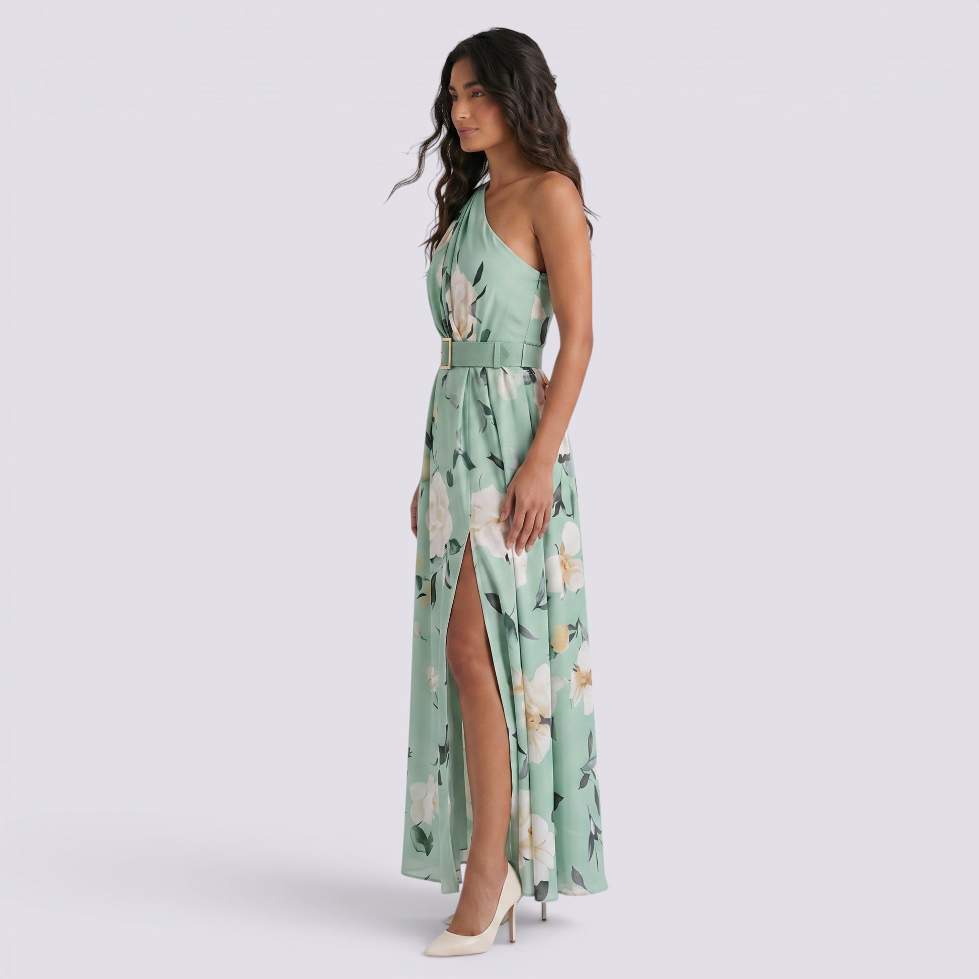 Vestido Largo Sin Mangas Mujer Estampado Elegante