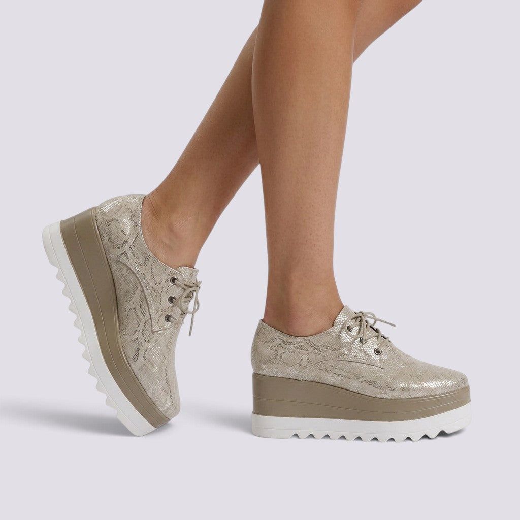 Zapatillas Plataforma Mujer Cordones