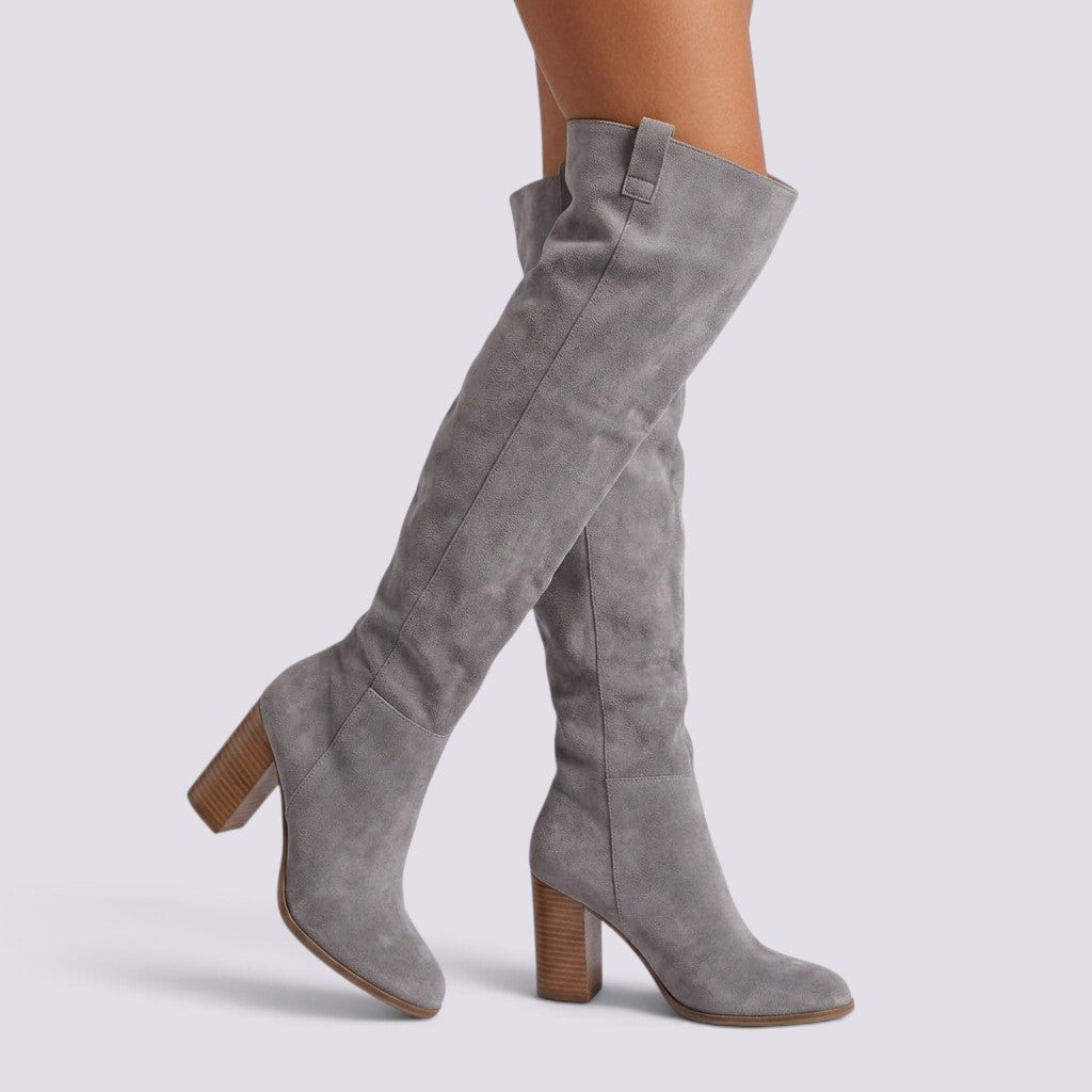 Botas Altas Mujer Punta Fina Ante