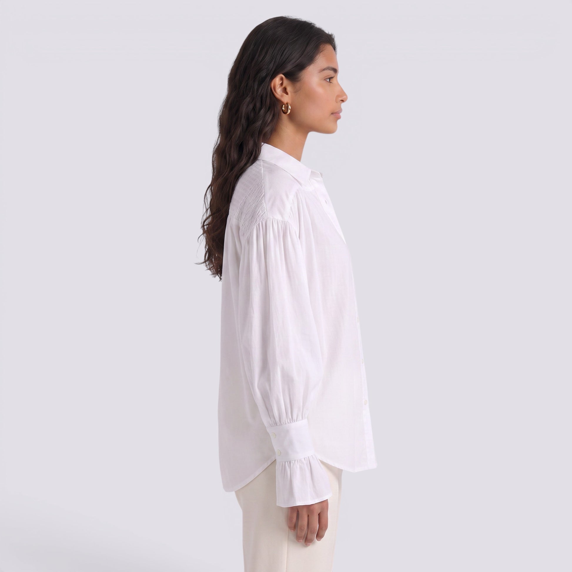 Camisa Mujer Elegante Manga Larga Cuello Solapa