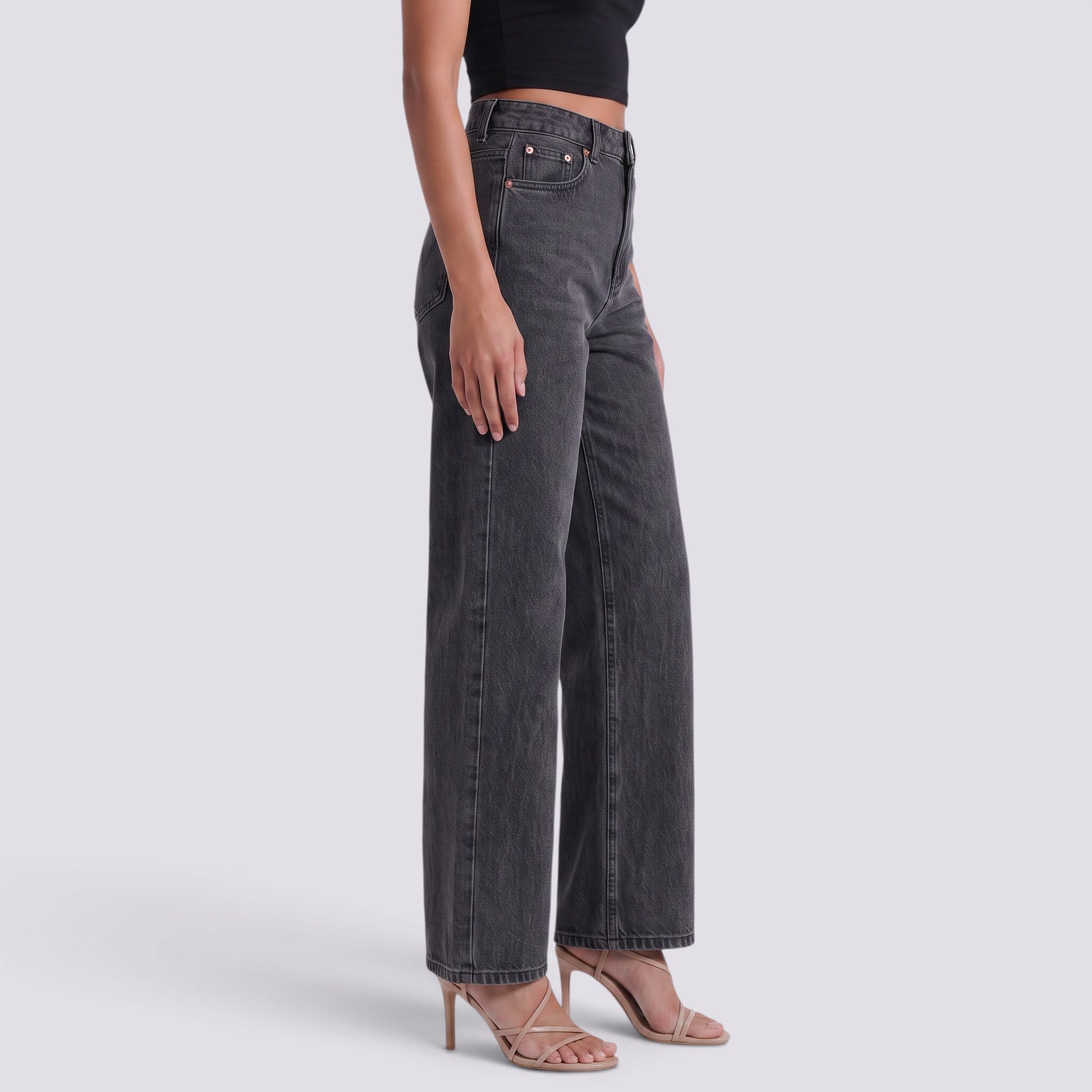 Pantalón Vaquero Mujer Recto Tiro Alto Clásico