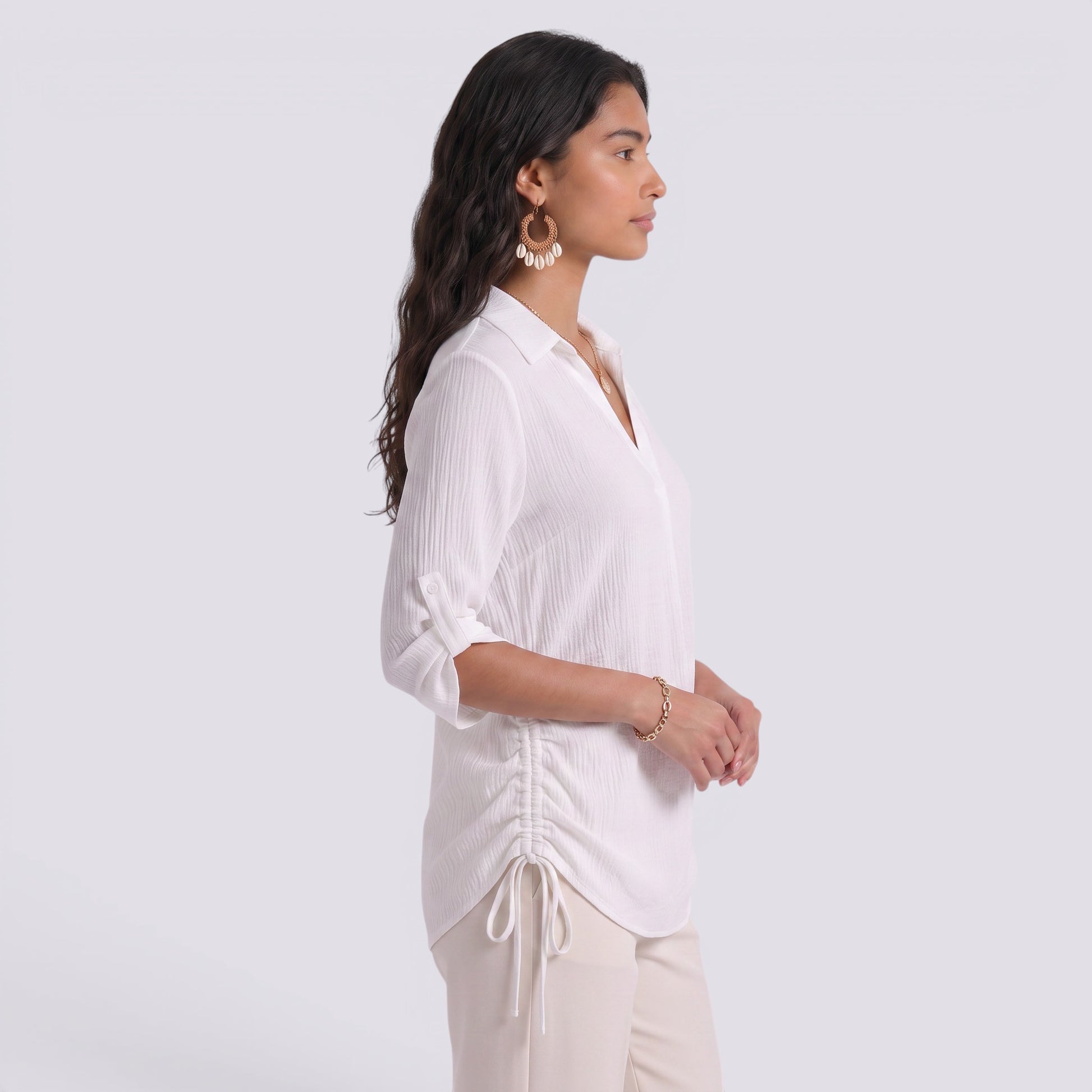 Camisa Playera Mujer Cordones Laterales