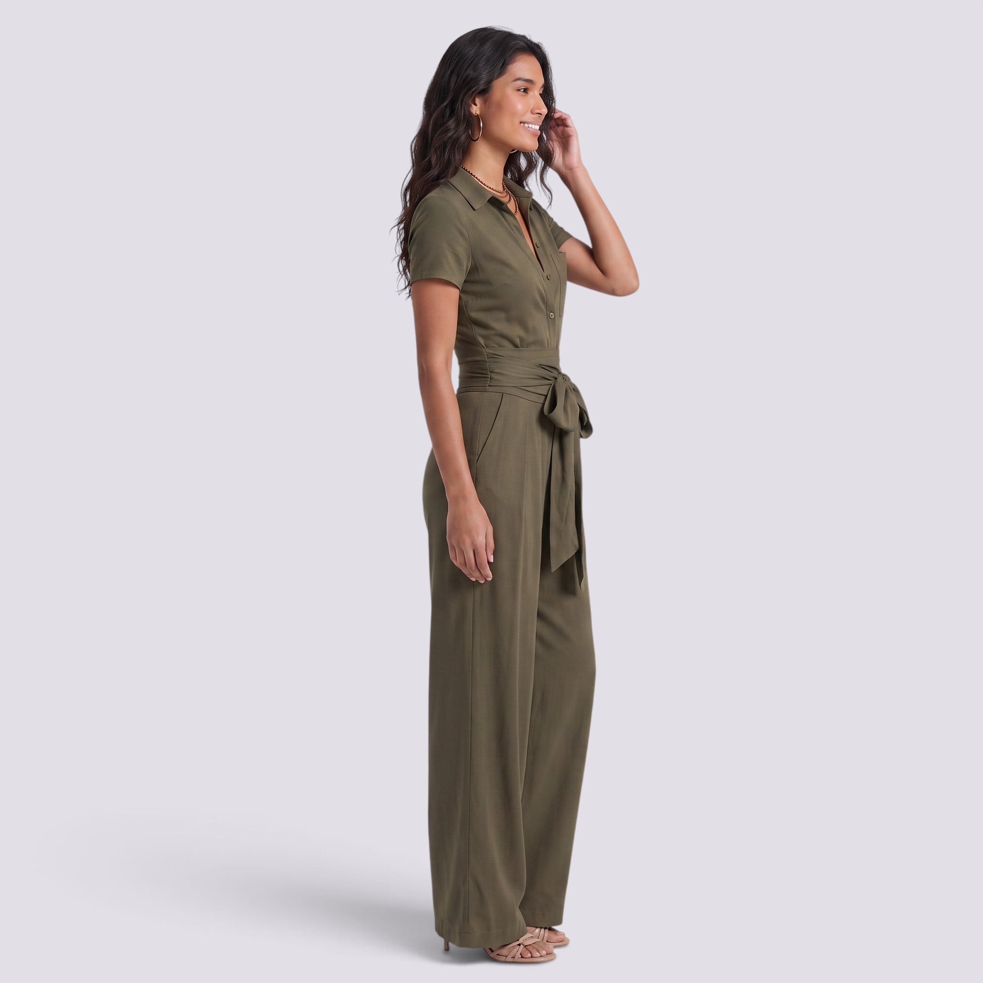 Conjunto Mujer Camisa Pantalón Cintura Alta Mujer Palazzo