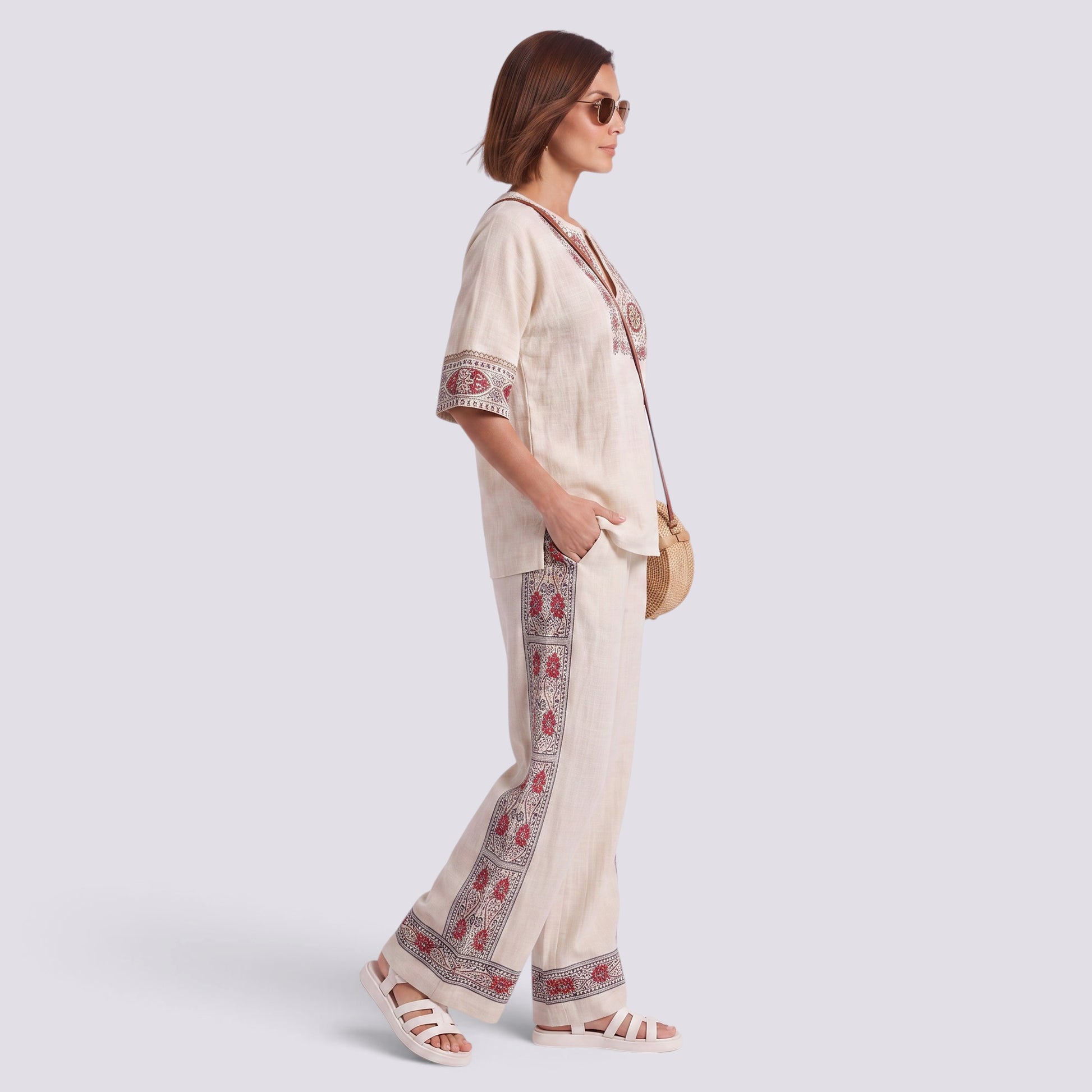 Conjunto Rayas Pantalón Ancho Mujer
