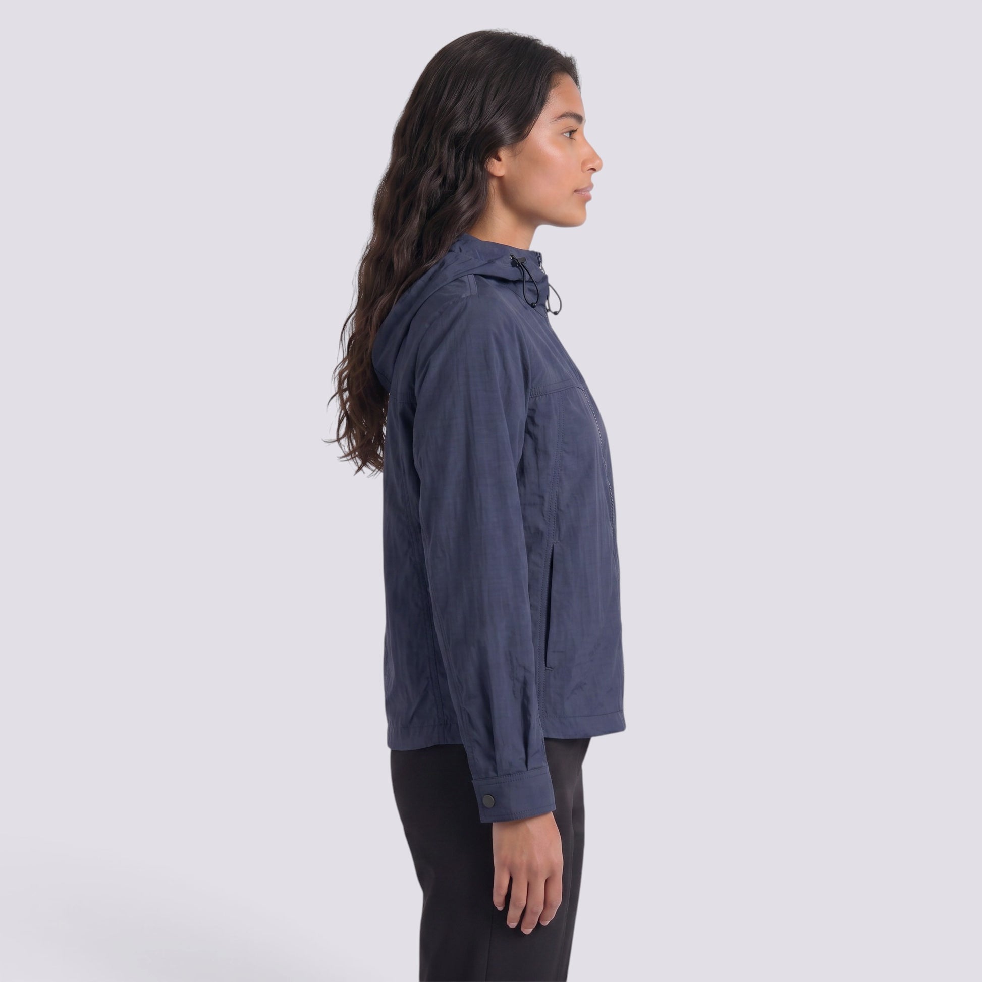 Abrigo Mujer Oversize con Capucha Holgada Bicolor