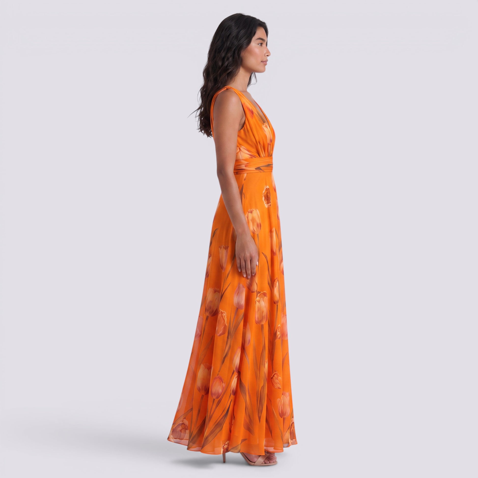 Vestido Largo Fiesta Floral Estampado