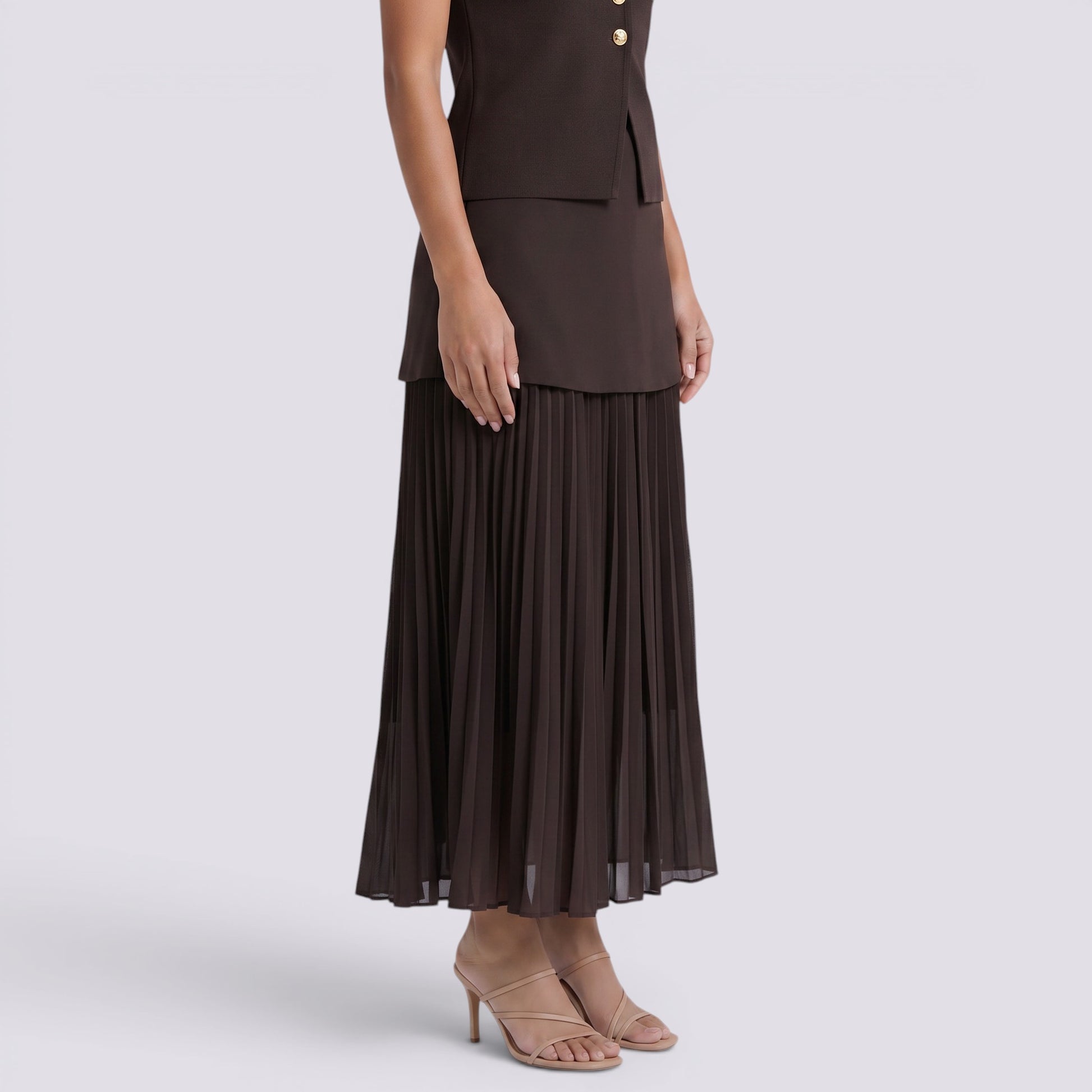 Falda Midi Mujer Cintura Alta