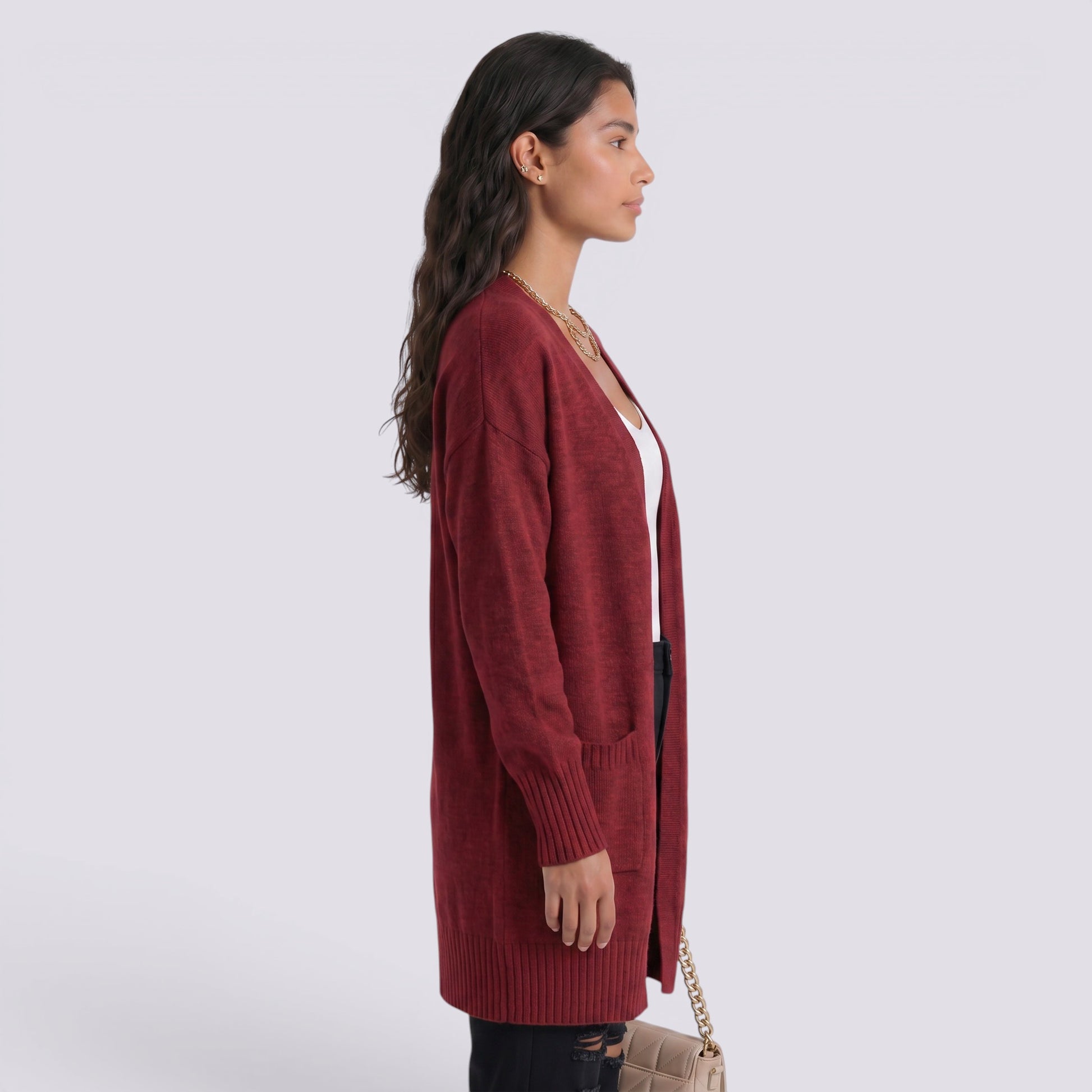 Cárdigan Mujer Largo Oversize de Punto