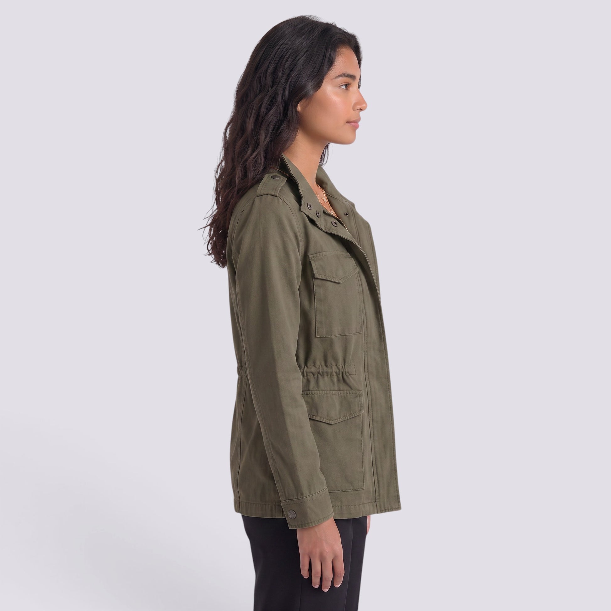 Chaqueta Corta Mujer Solapa y Bolsillos