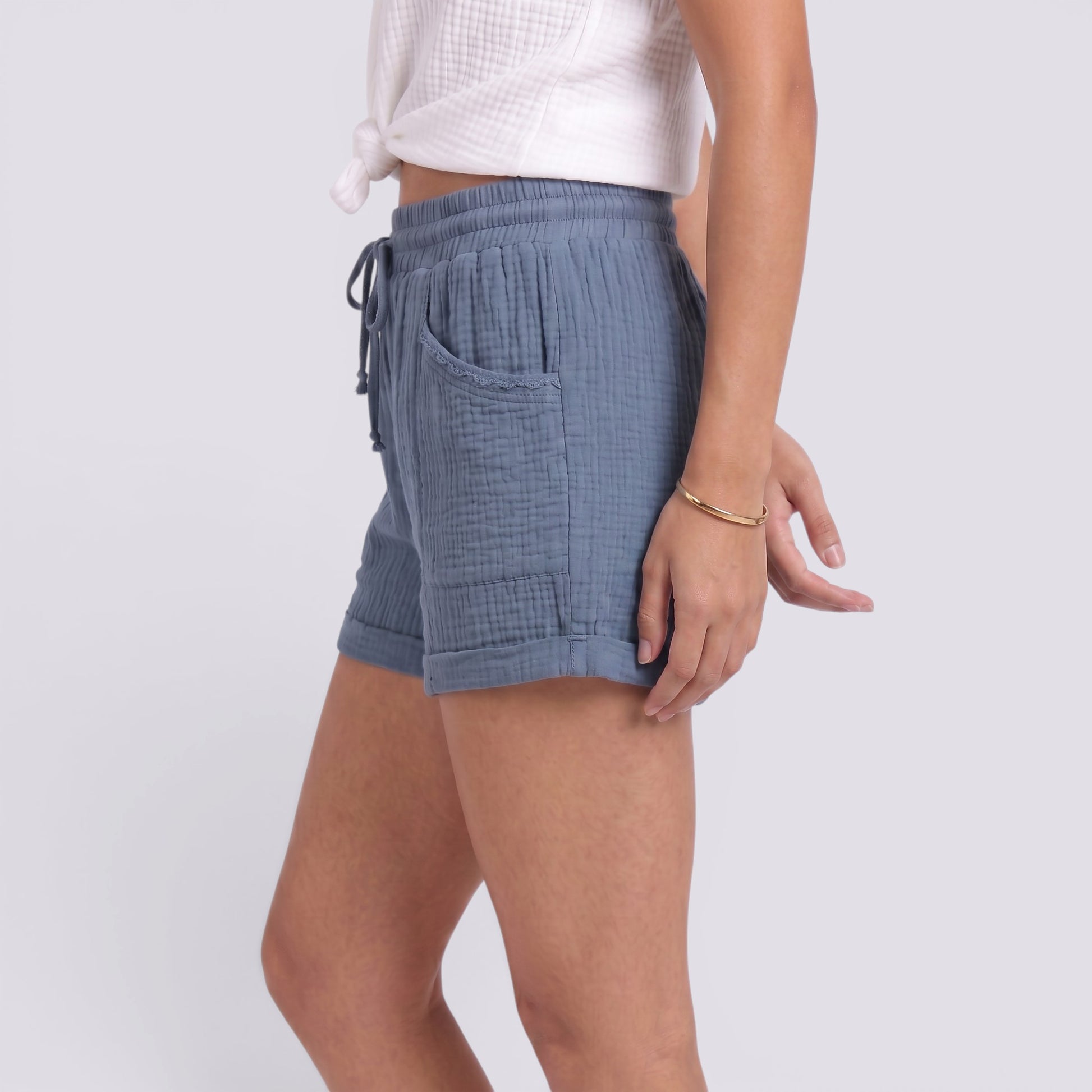 Shorts Mujer Cintura Alta Elegante