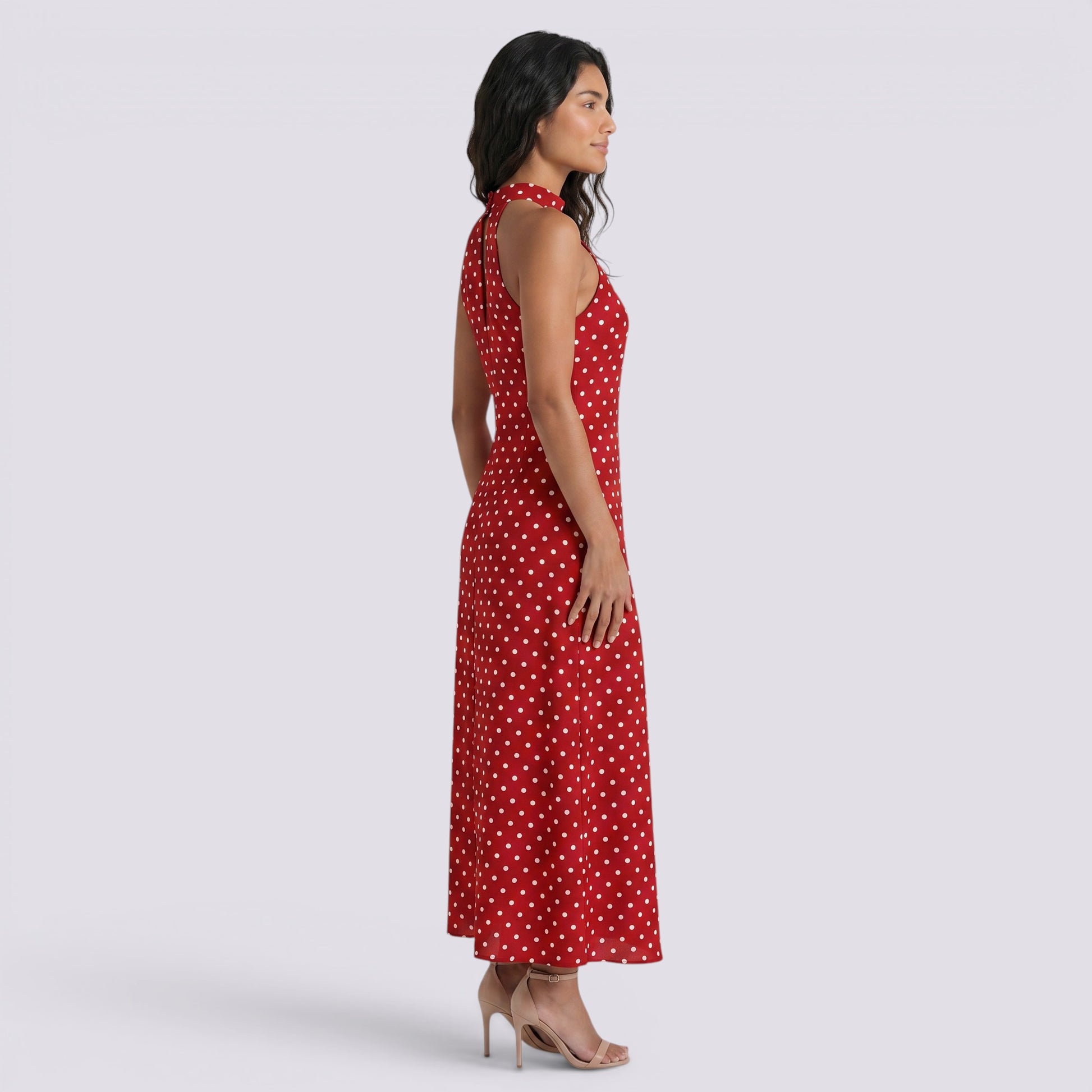 Vestido Halter Lunares Mujer Verano