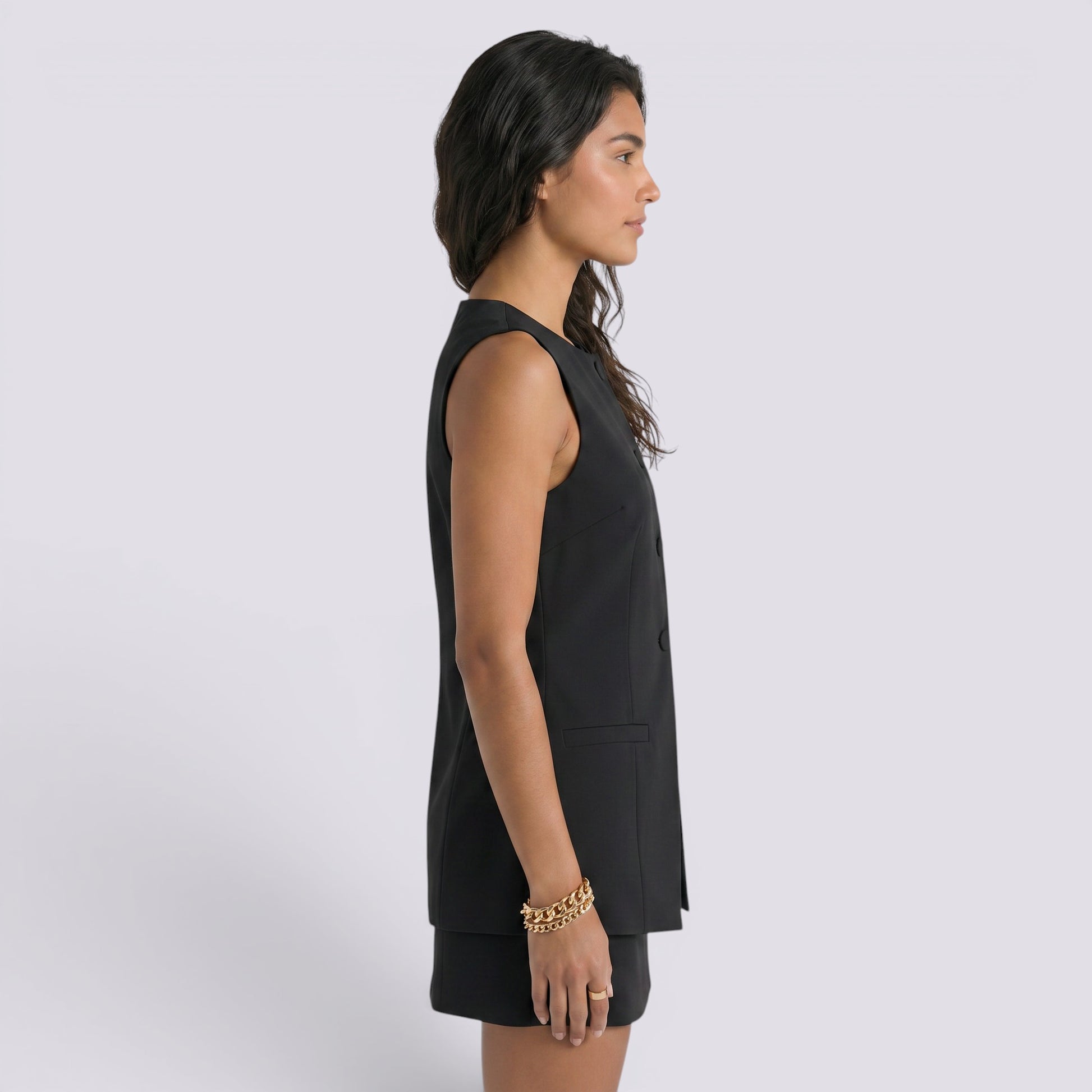 Top Chaleco Mujer con Botones