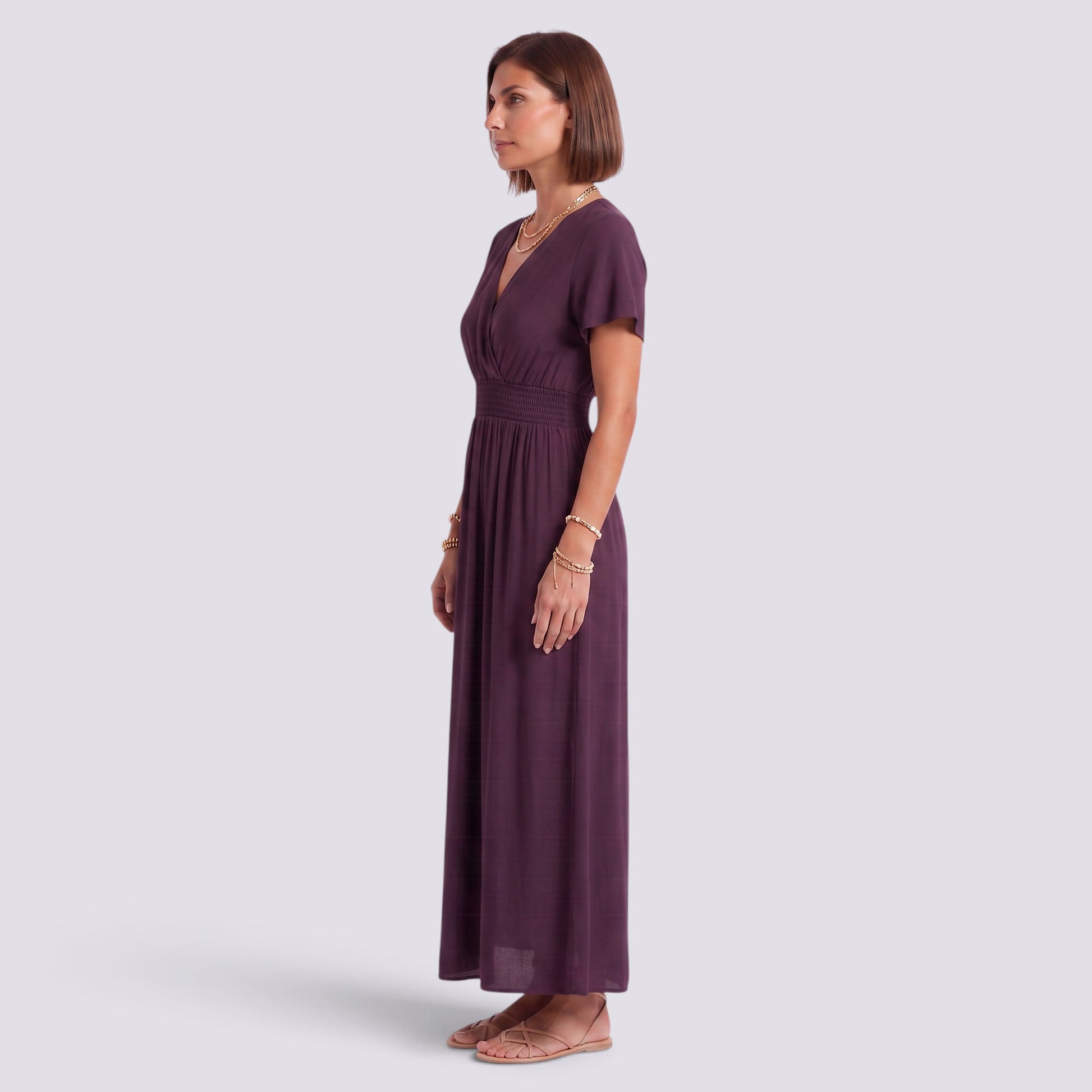 Vestido Largo Mujer Verano Elegante Manga Corta
