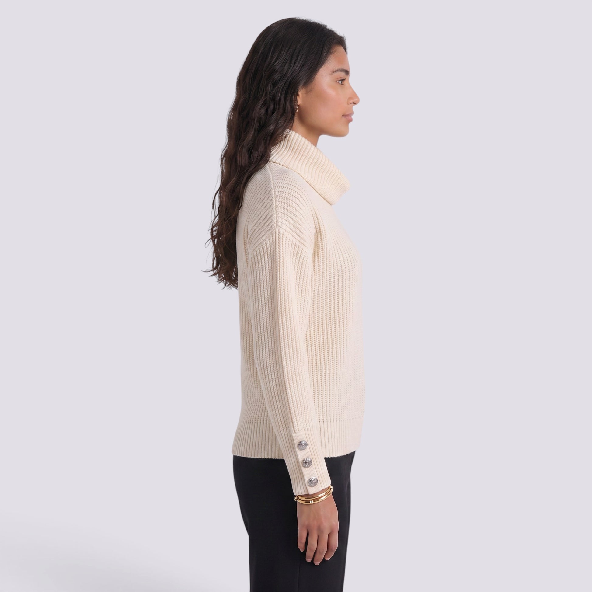 Jersey Mujer Cuello Solapa Manga Farol