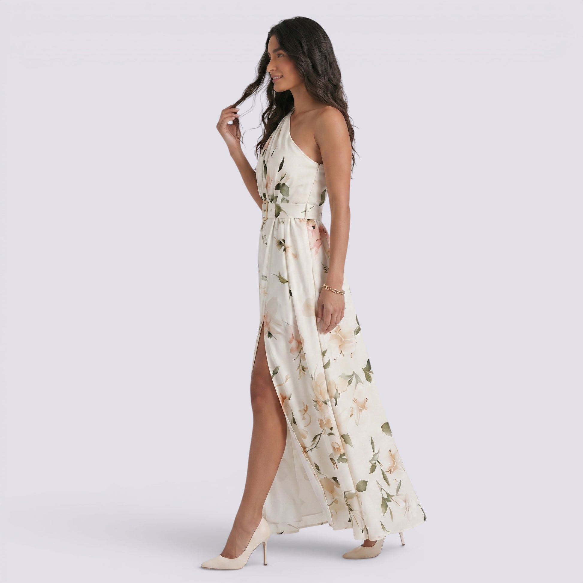 Vestido Largo Sin Mangas Mujer Estampado Elegante