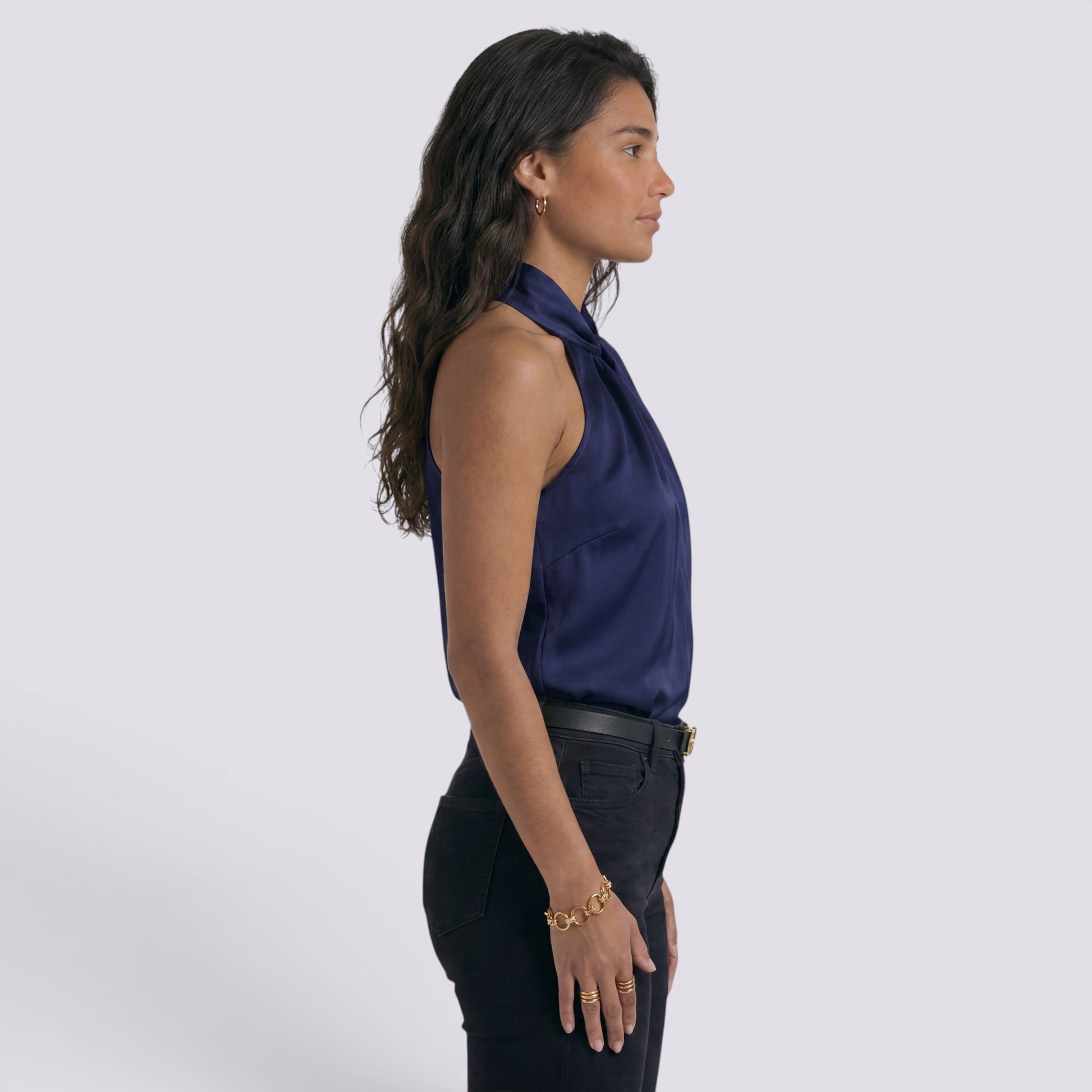 Top Halter Mujer Satén Elegante