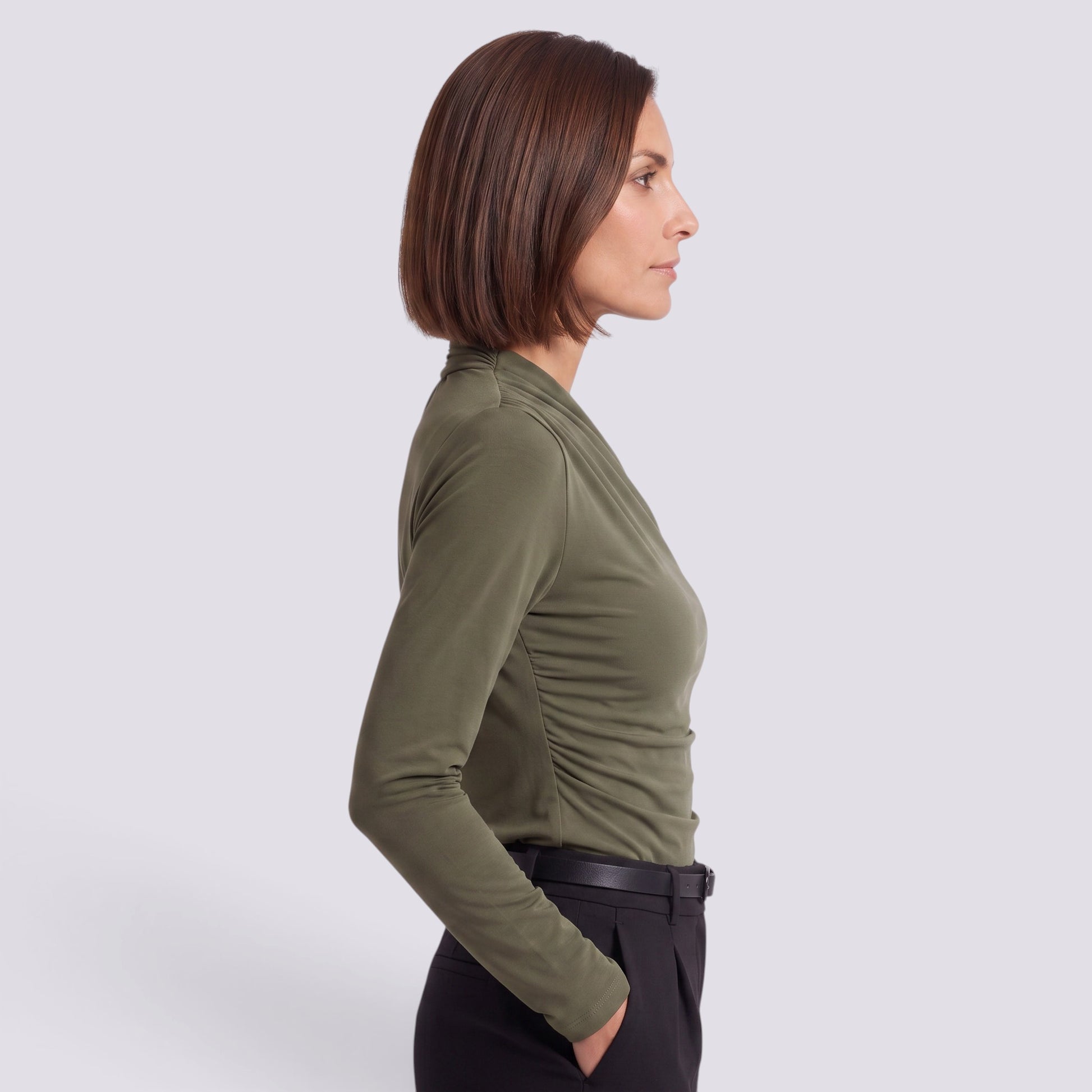 Blusa Mujer Manga Larga Escote Cruzado