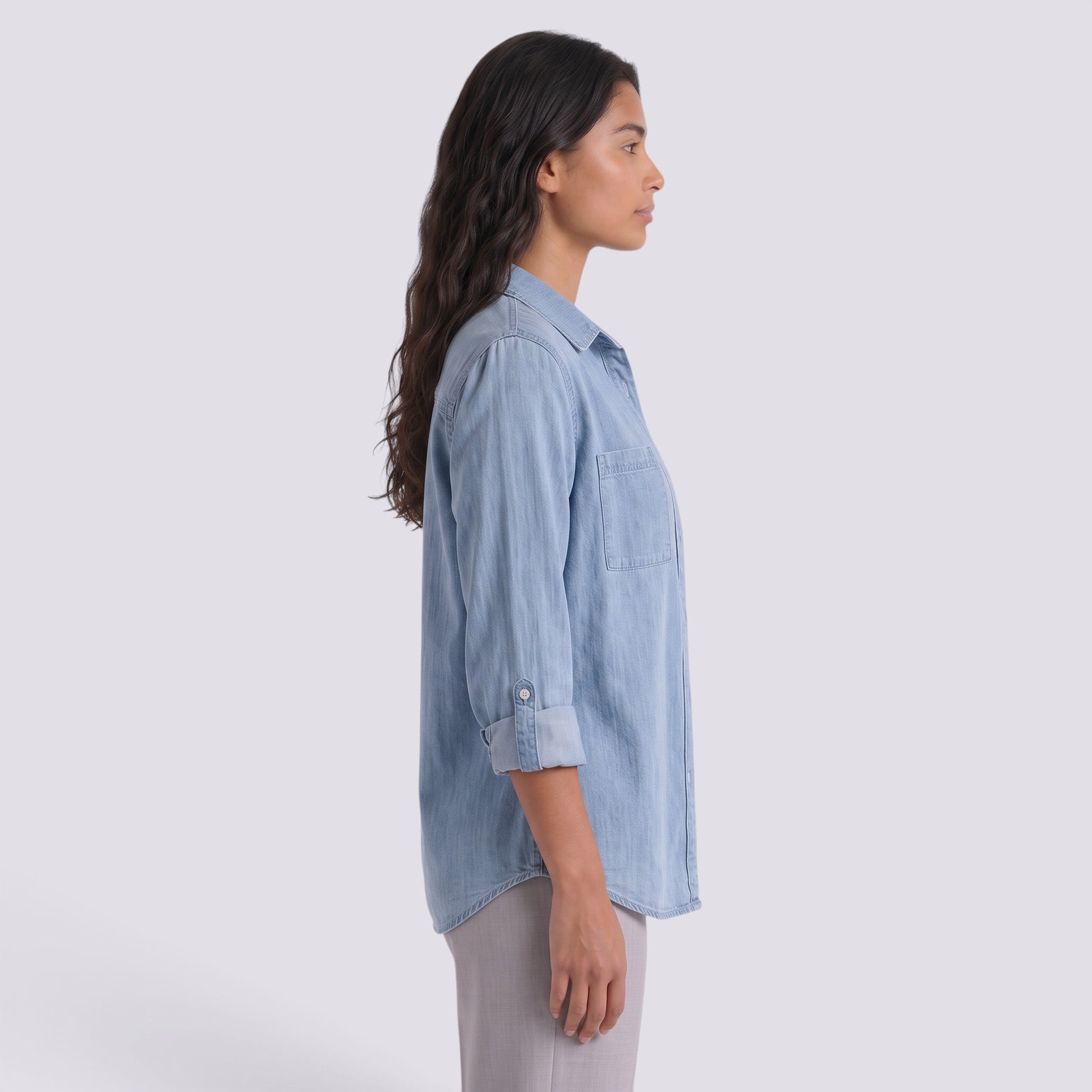 Chaqueta Mujer Vaquera Corte Holgado Doble Bolsillo