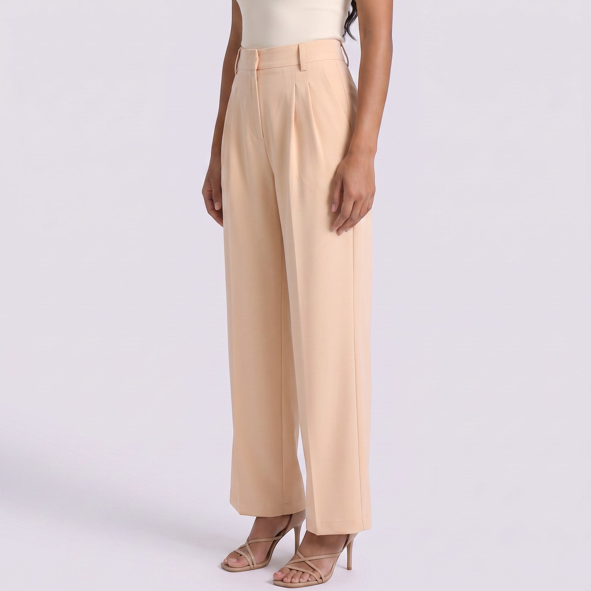 Pantalón Ancho Mujer Cintura Alta con Cordón