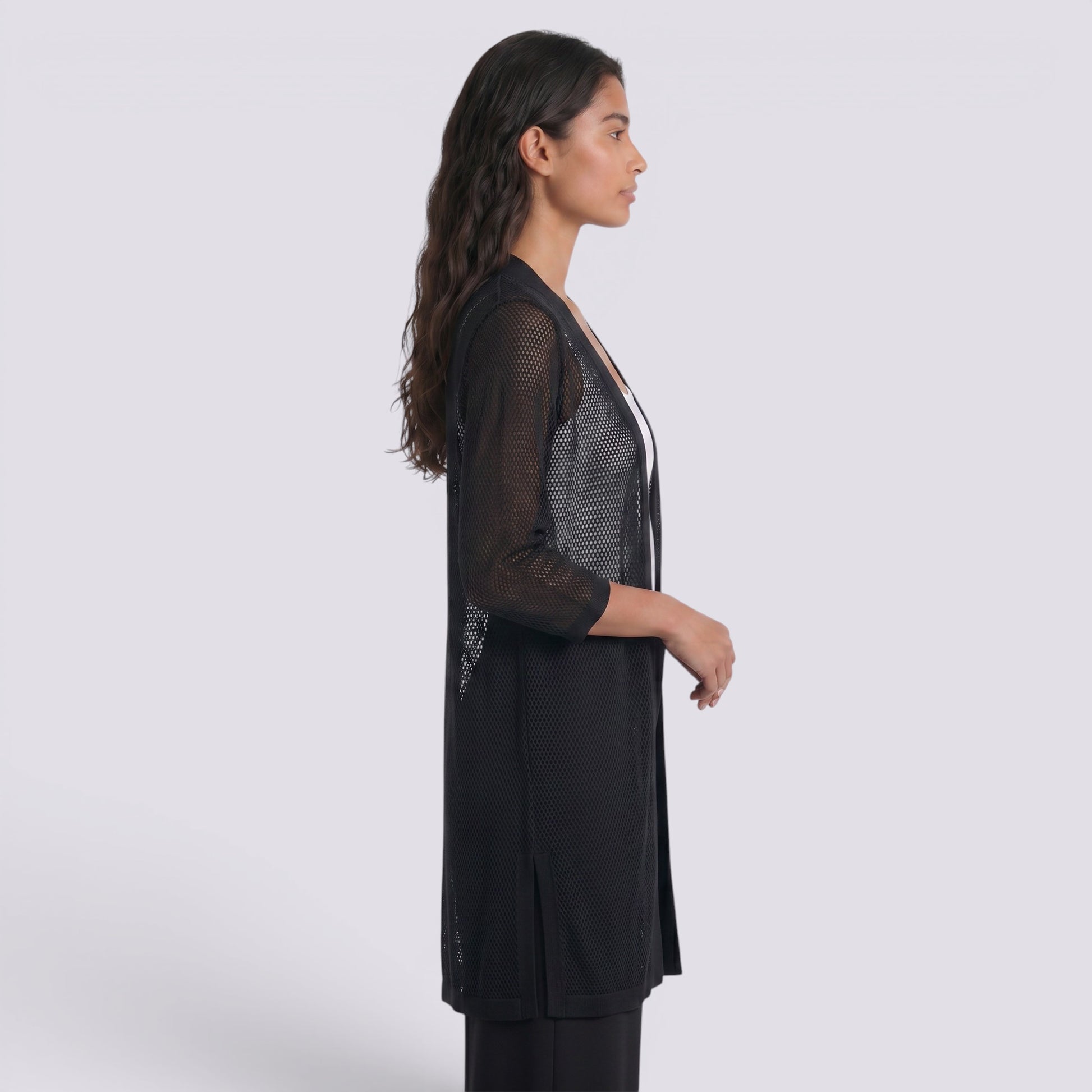Cárdigan Mujer Largo de Punto Fino