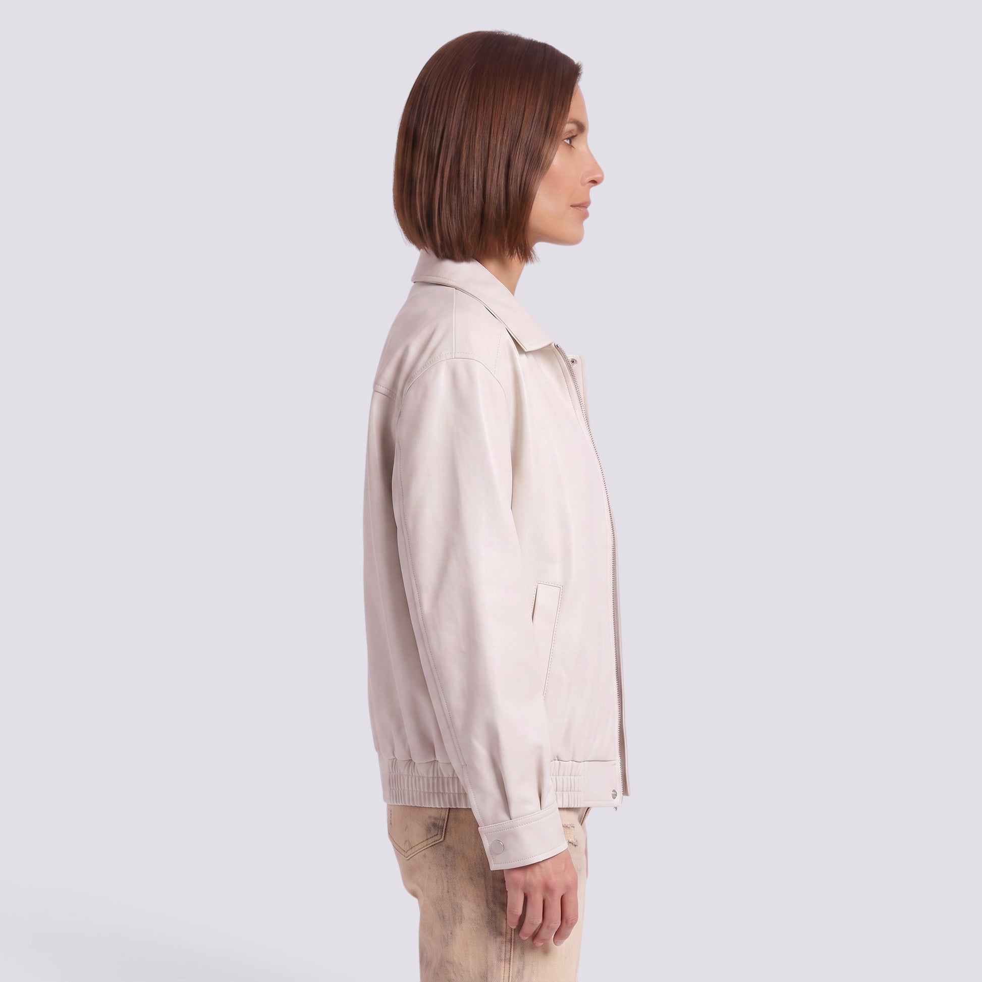 Chaqueta Mujer Motera Oversize con Cinturón Solapa