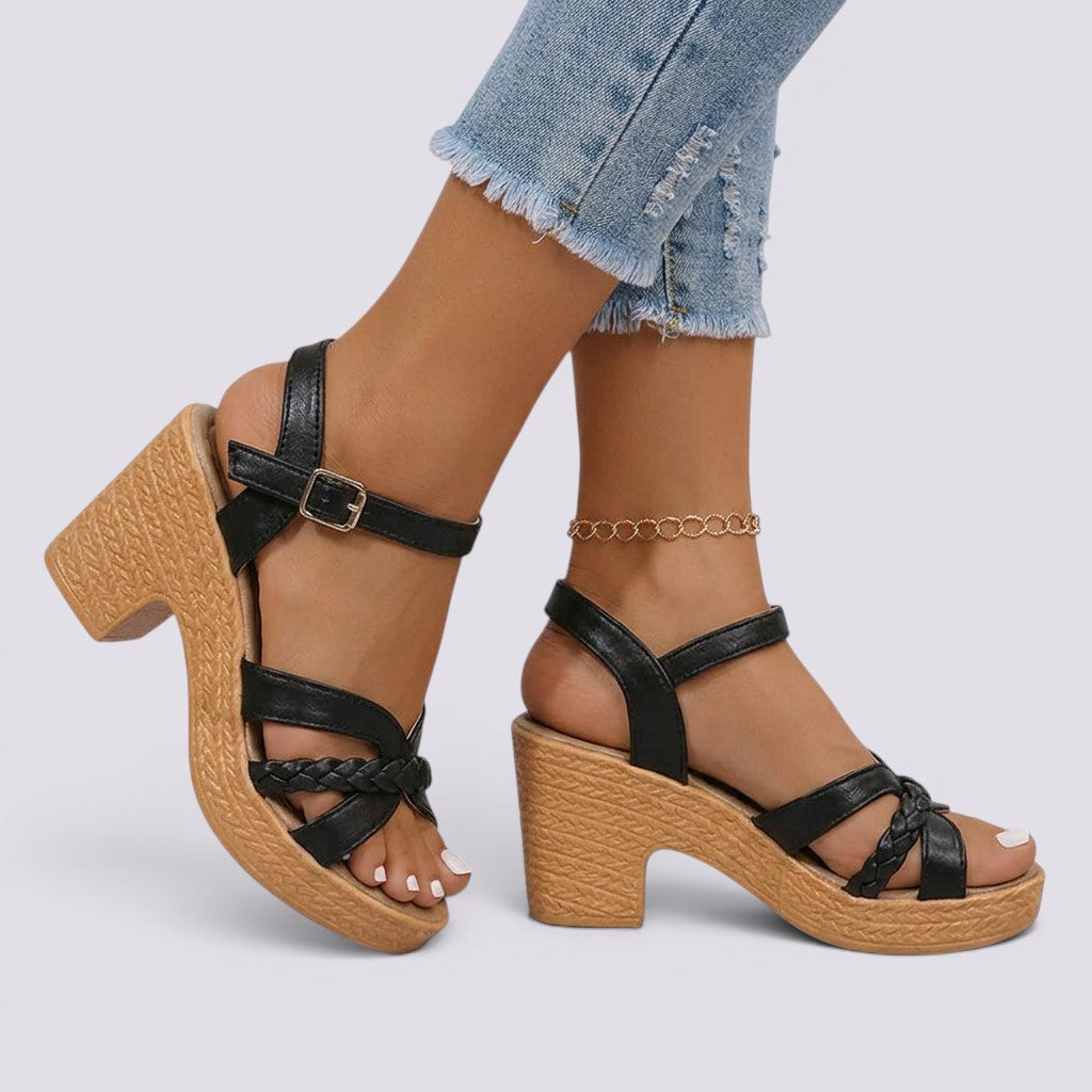 Sandalias de Tacón Mujer Plataforma Plataforma Ancho