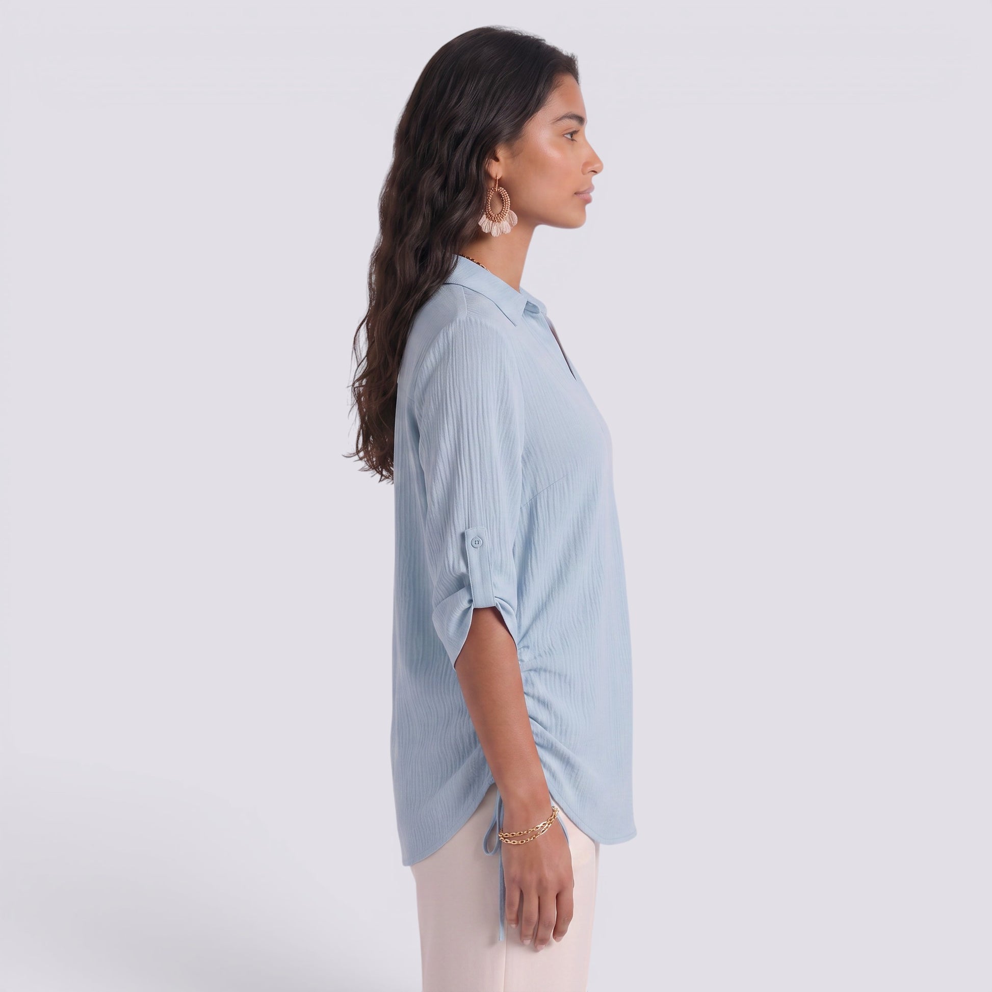 Camisa Playera Mujer Cordones Laterales