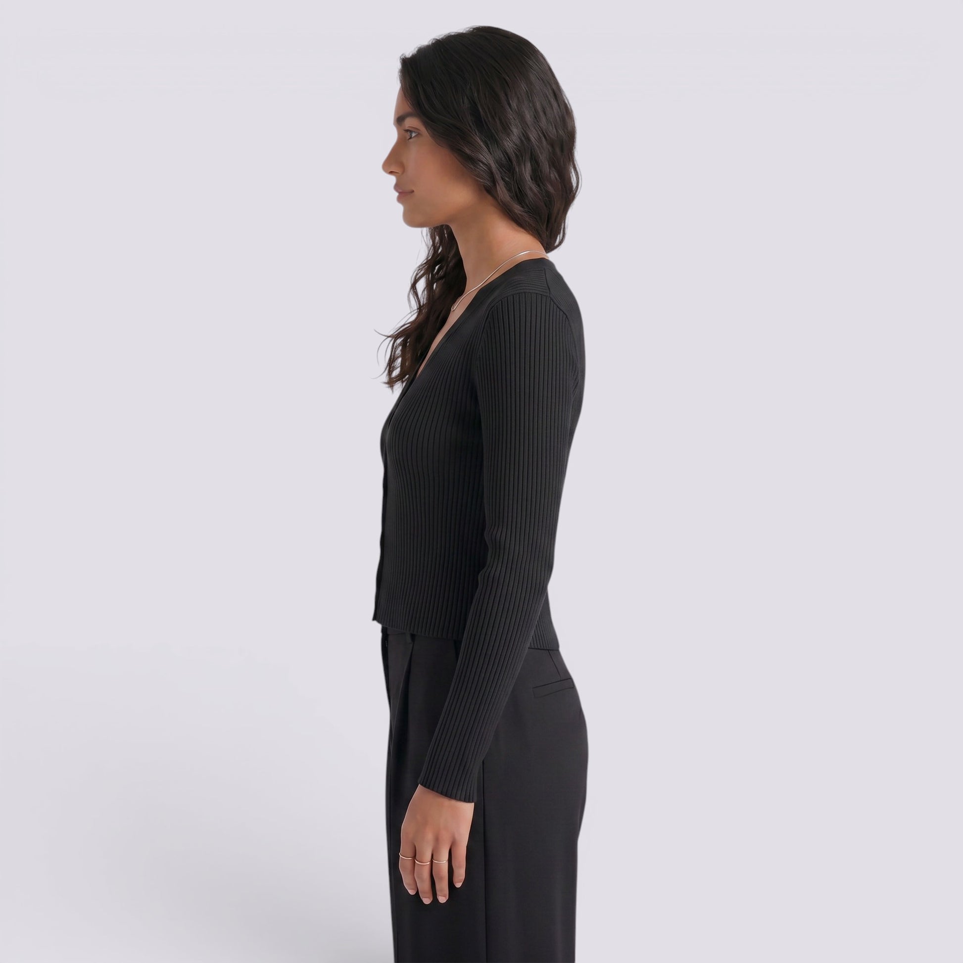 Cárdigan Mujer de Punto Escote Pico