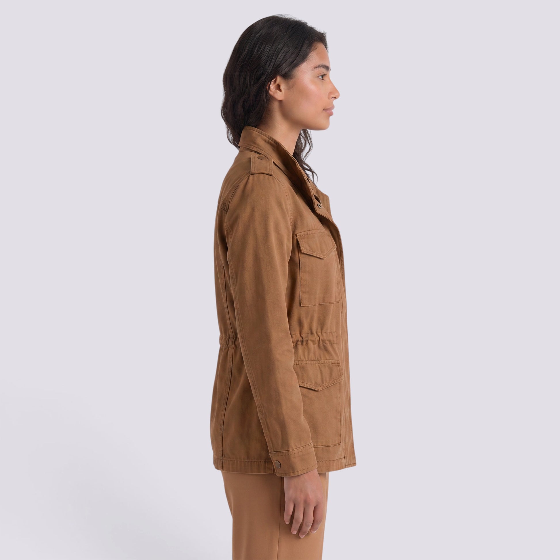 Chaqueta Corta Mujer Solapa y Bolsillos