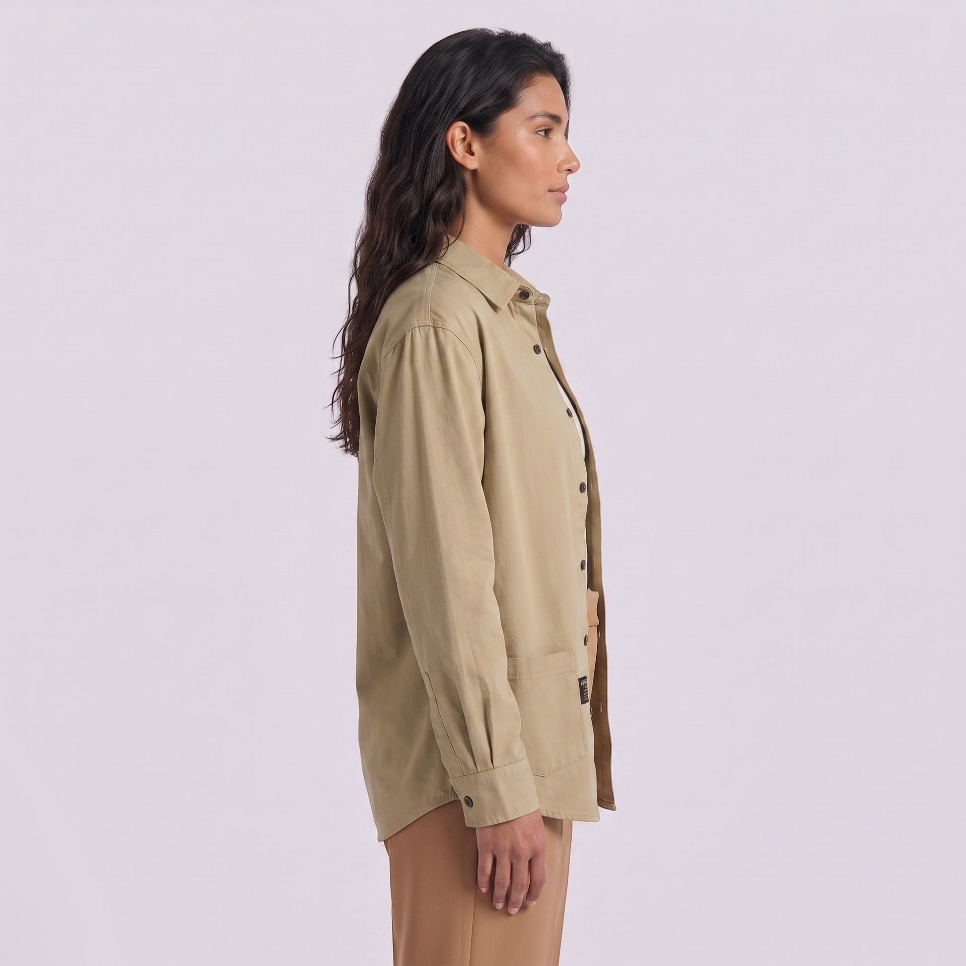 Camisa Mujer Oversize Algodón Manga Larga