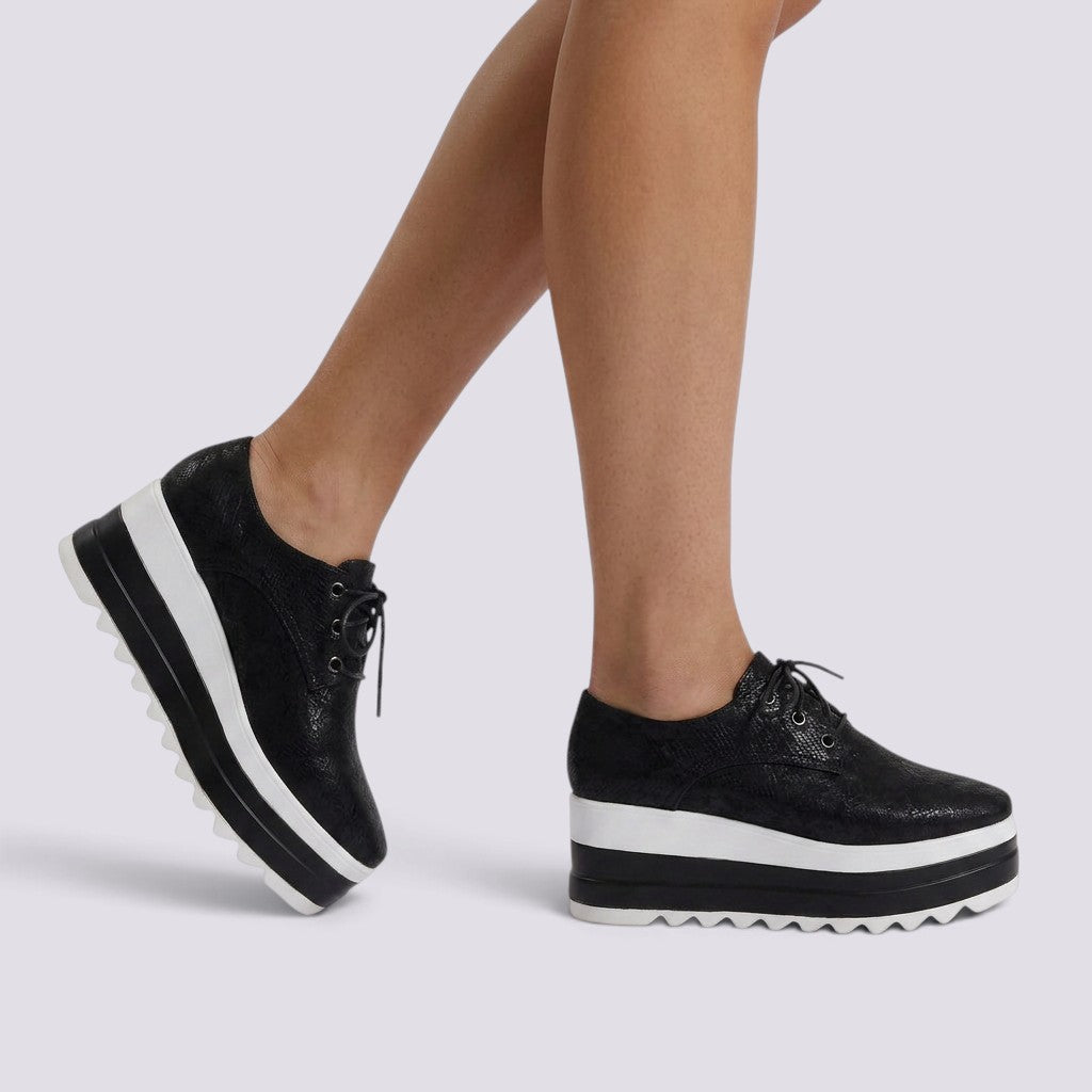 Zapatillas Plataforma Mujer Cordones
