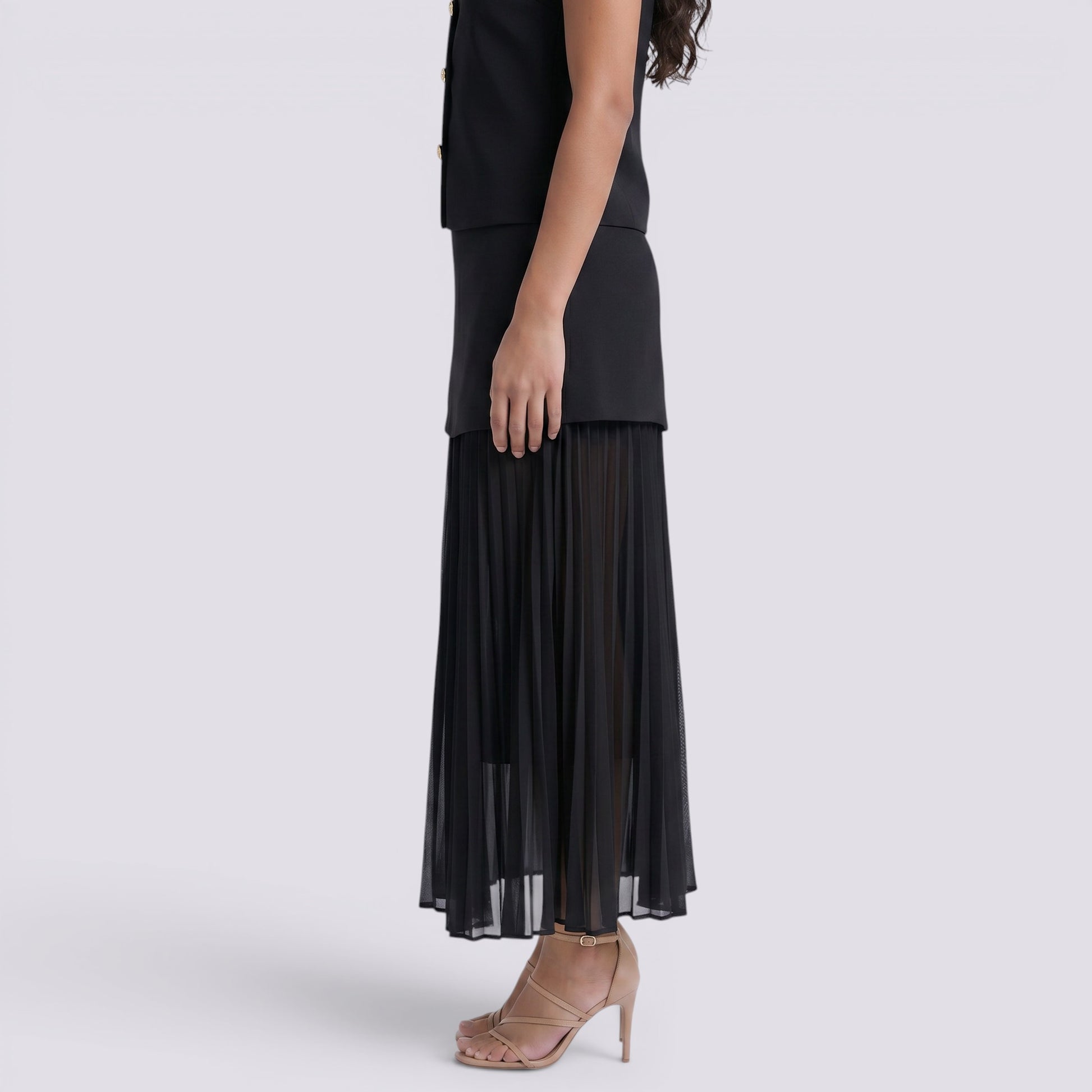 Falda Midi Mujer Cintura Alta