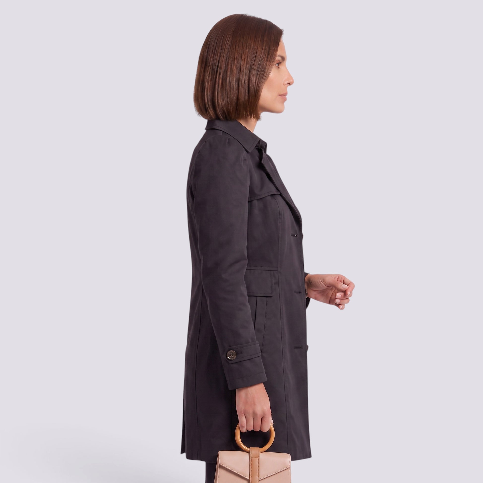 Gabardina Mujer Larga Entallada Elegante
