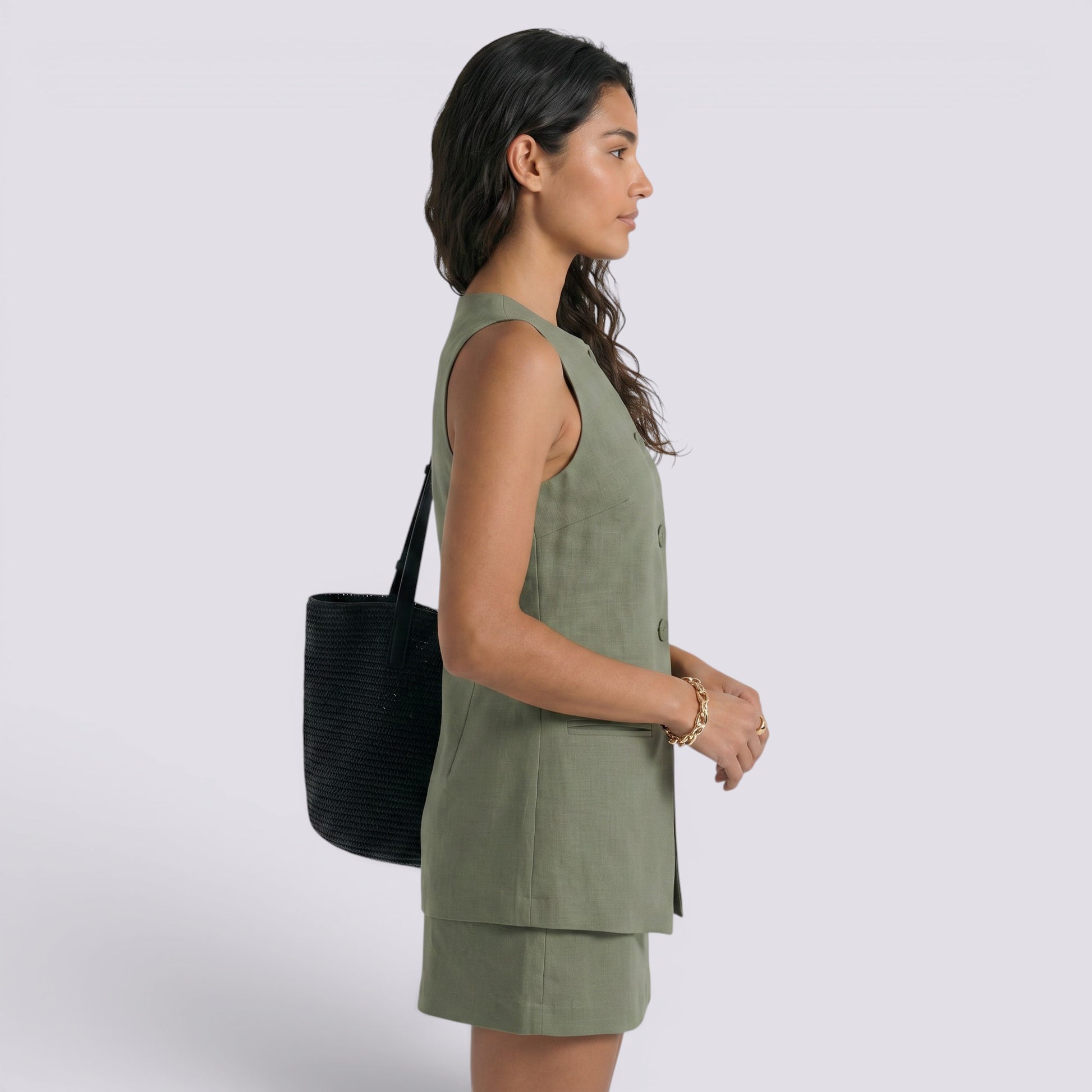 Top Chaleco Mujer con Botones