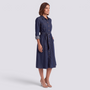Vestido Vaquero Largo Mujer Cinturón - Azul - Vista lateral