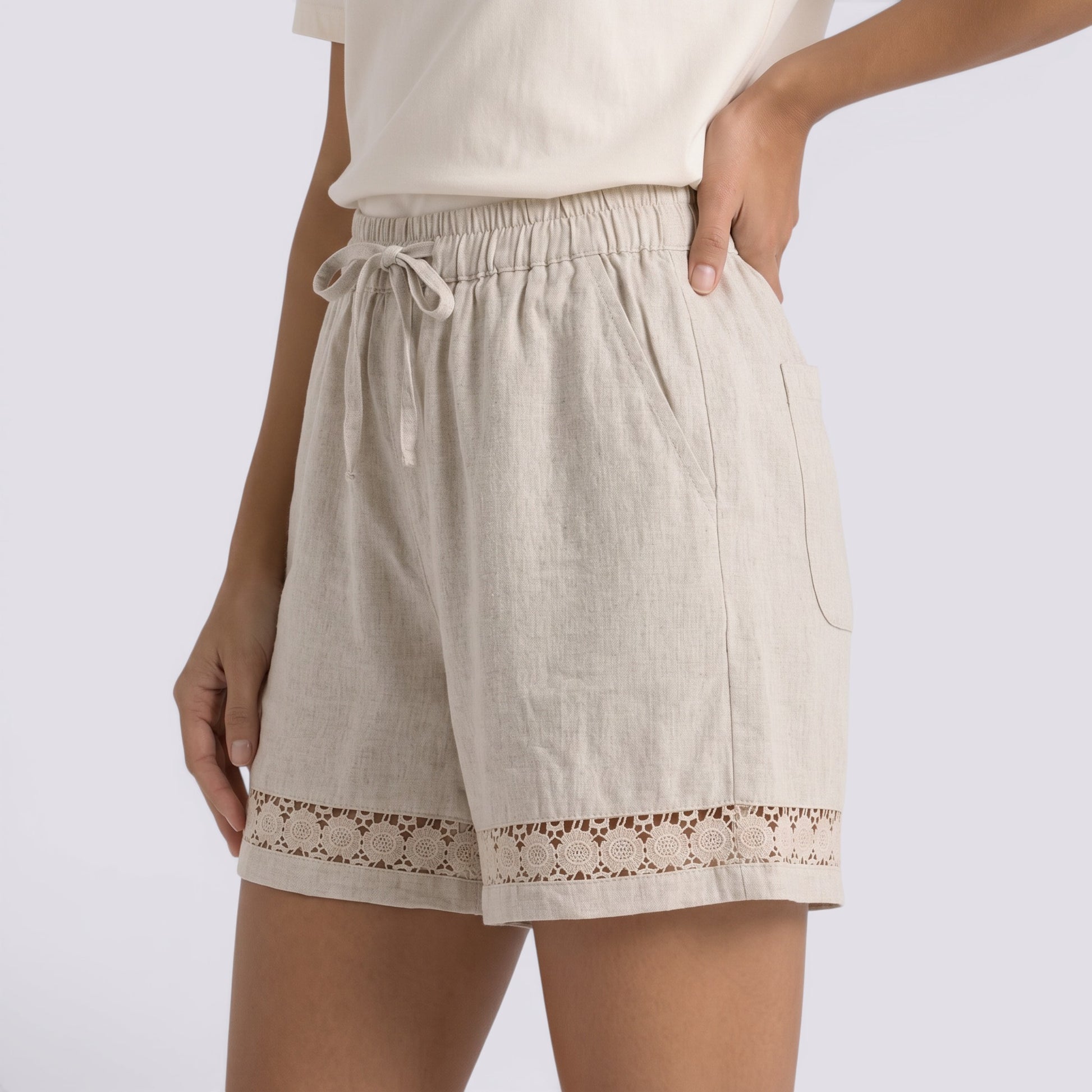 Pantalones Cortos Mujer Verano Lino