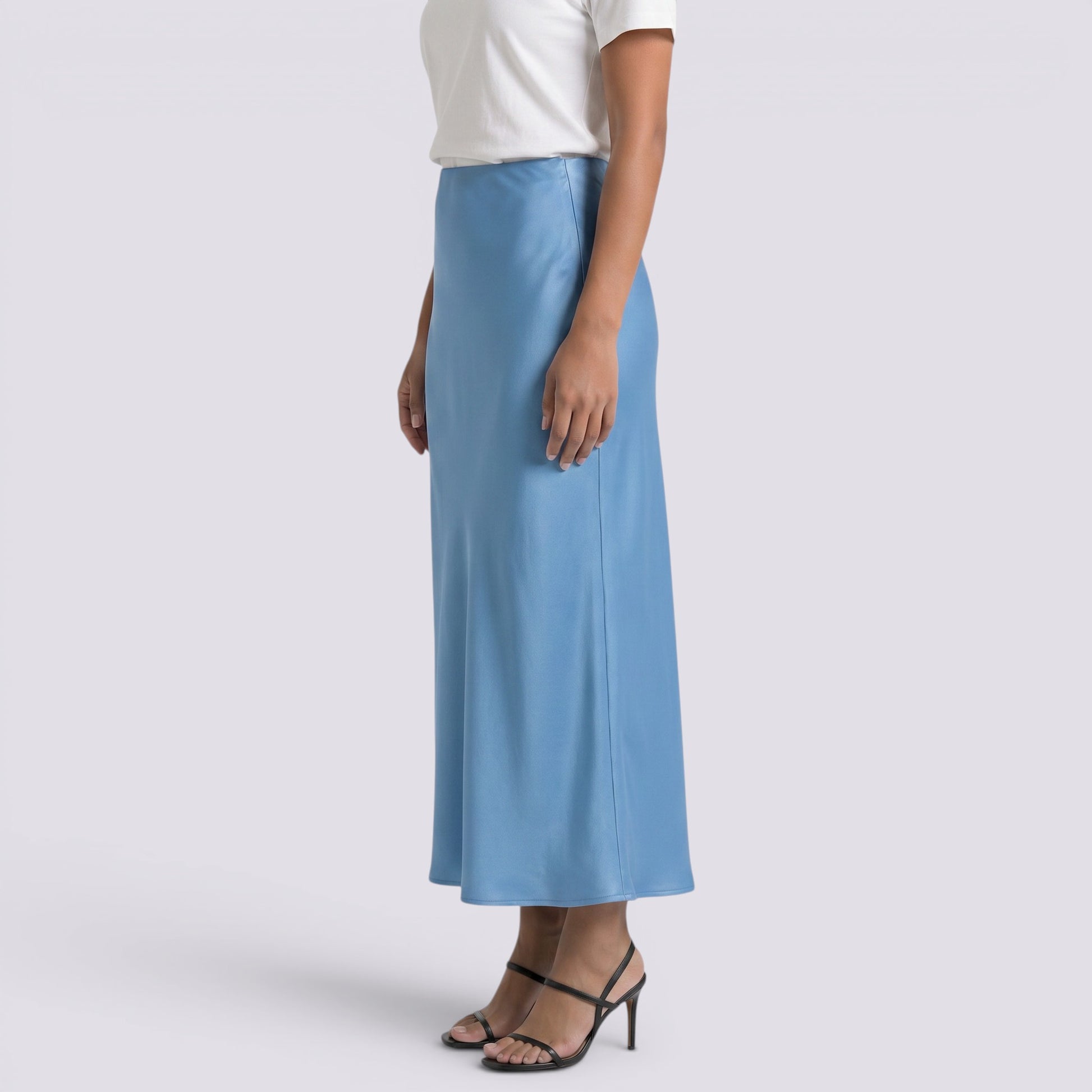 Falda Larga Satinada Mujer Elegante